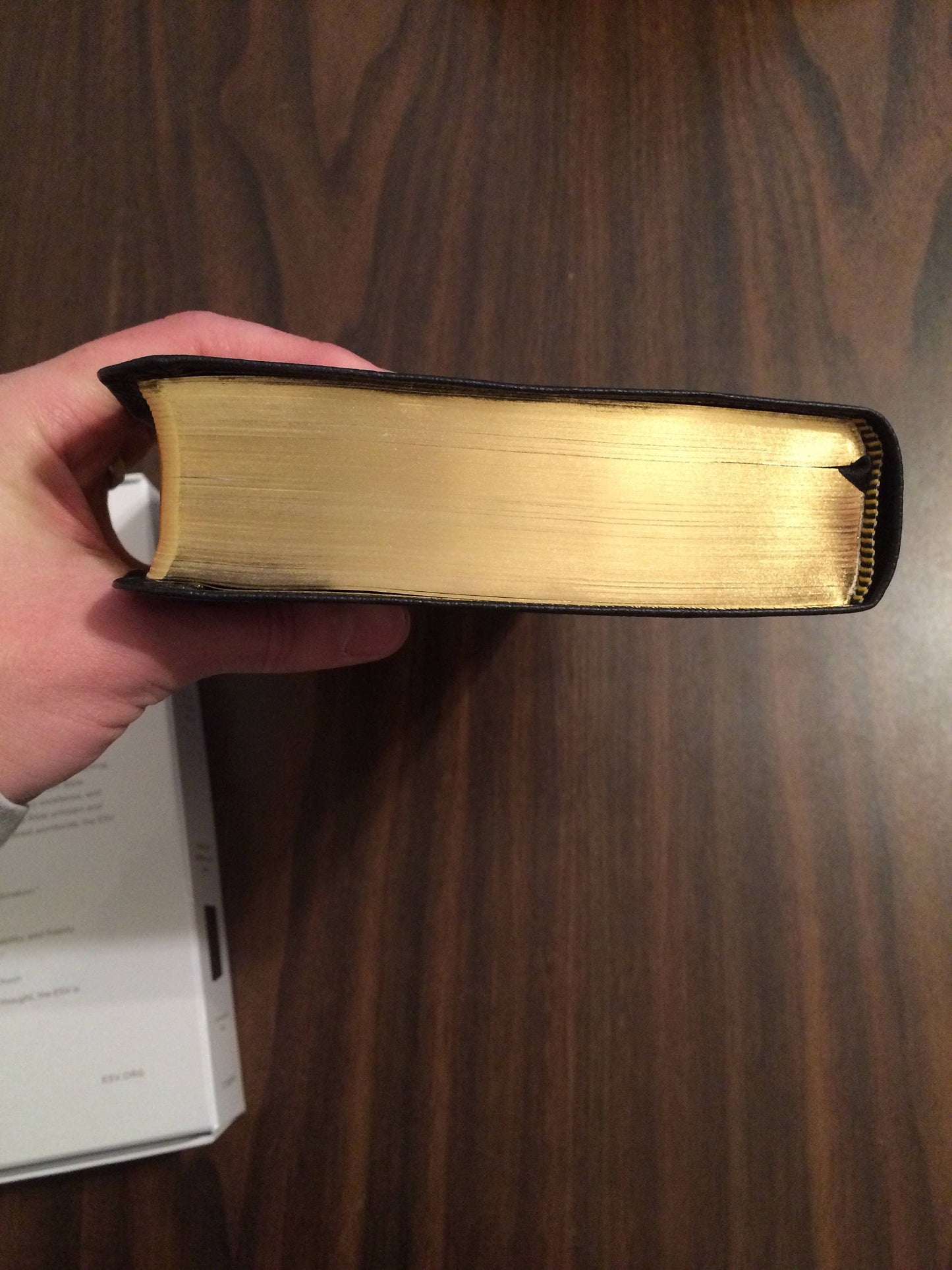 Personalized ESV Large Print Personal Size Bible - Black Genuine Leather - Custom Imprinted with a name 9781433541520