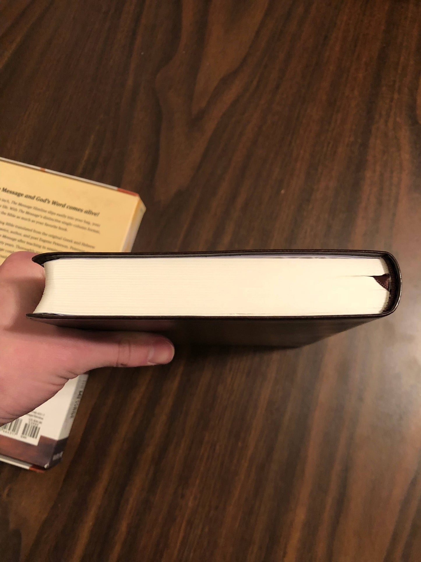 Personalized The Message Slimline Bible - Brown Leatherlook - Custom Imprinted with a name 9781631464317