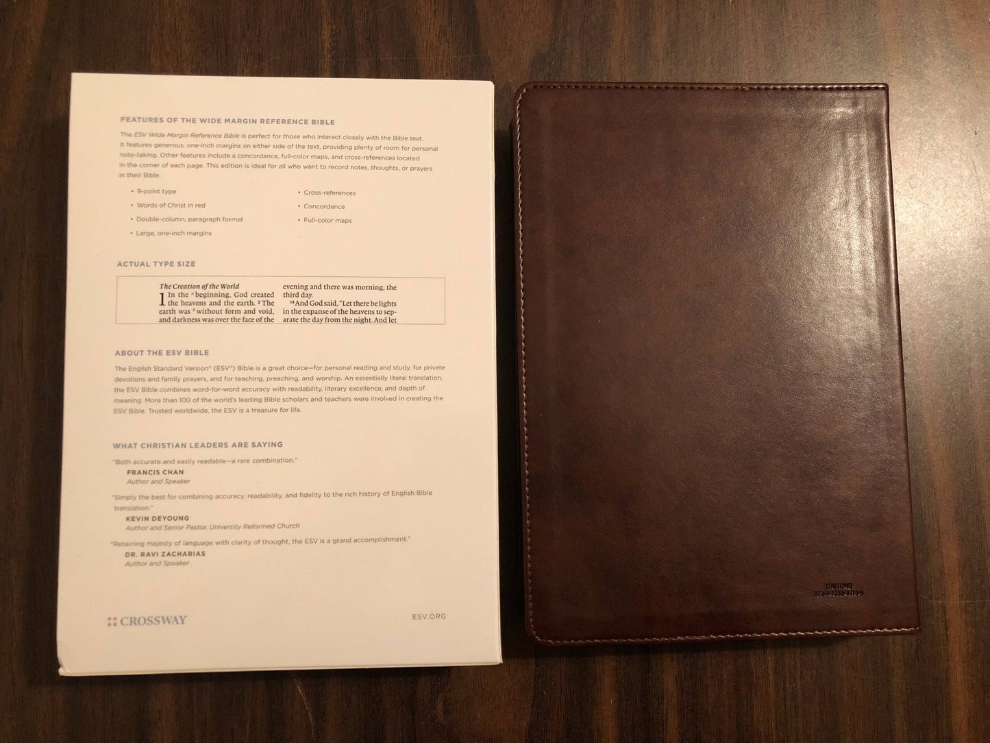 Personalized ESV Wide Margin Reference Bible - Brown TruTone - Custom Imprinted with a name 9781433544163