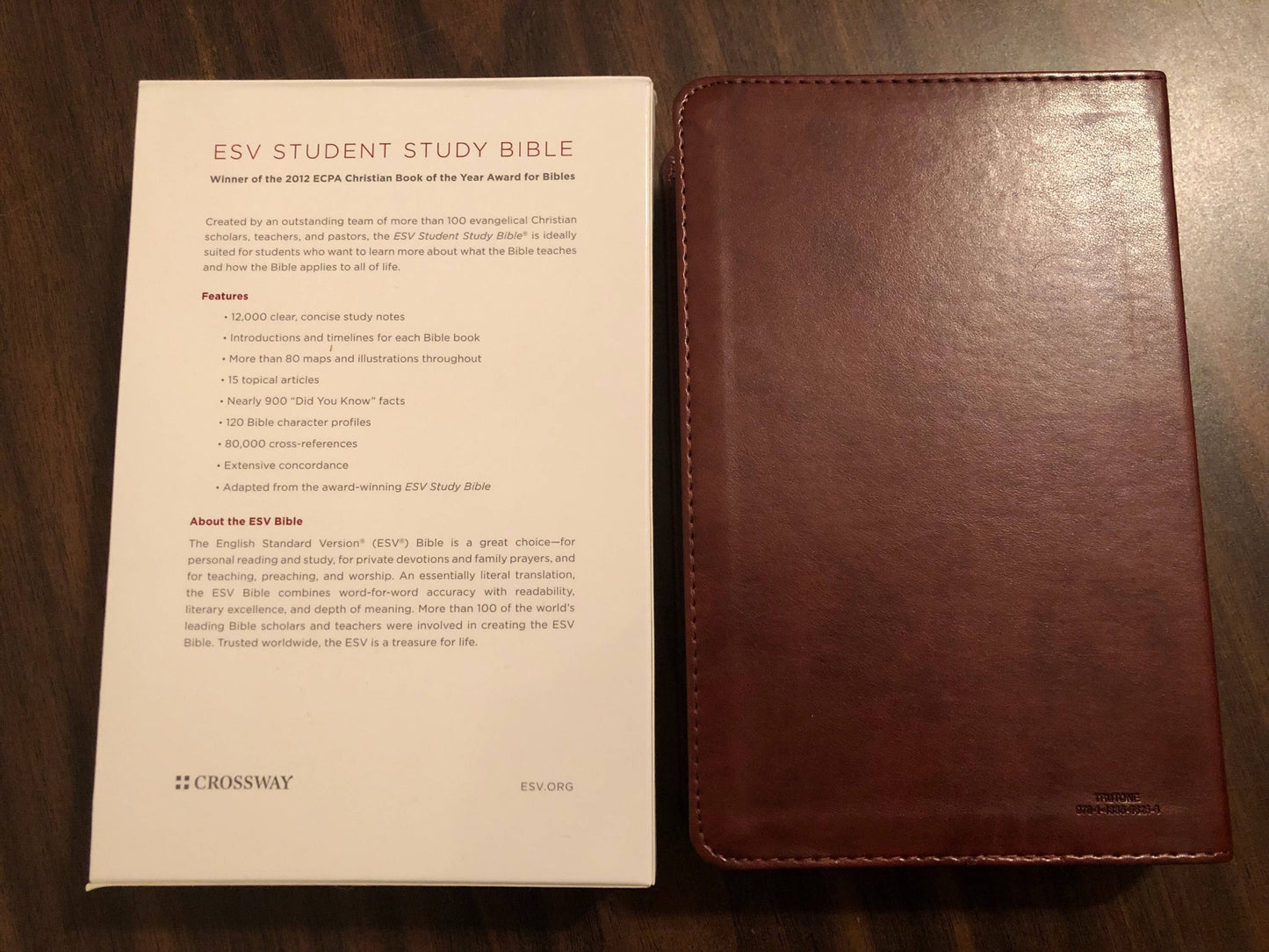 Personalized ESV Student Study Bible - Chestnut Trutone - Custom Imprinted with a name 9781433556258