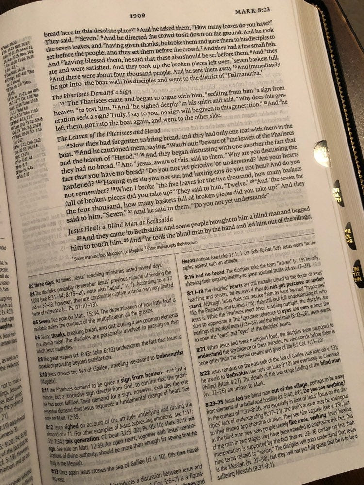 Personalized ESV Study Bible Thumb Indexed - Black Genuine Leather - Custom Imprinted 9781433544064