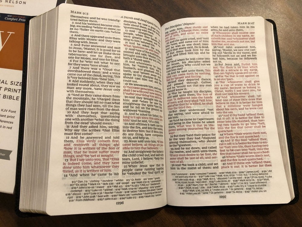 Personalized KJV Giant Print Personal Size Bible - Black Genuine Leather - Custom Imprinted with name - 9780785215608