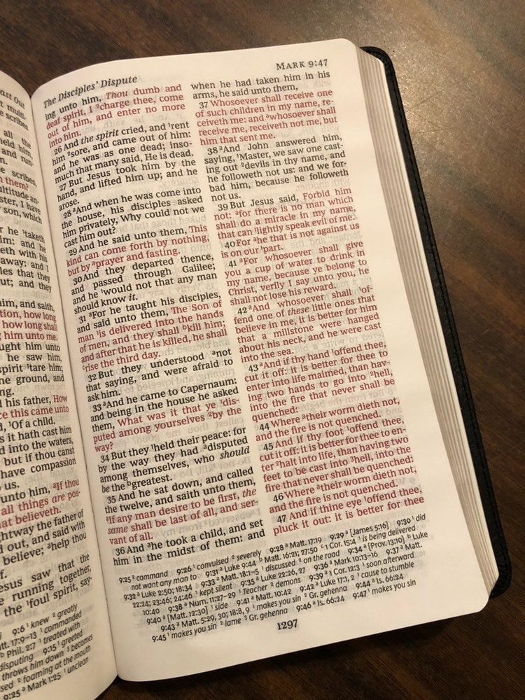 Personalized KJV Giant Print Personal Size Bible - Black Genuine Leather - Custom Imprinted with name - 9780785215608