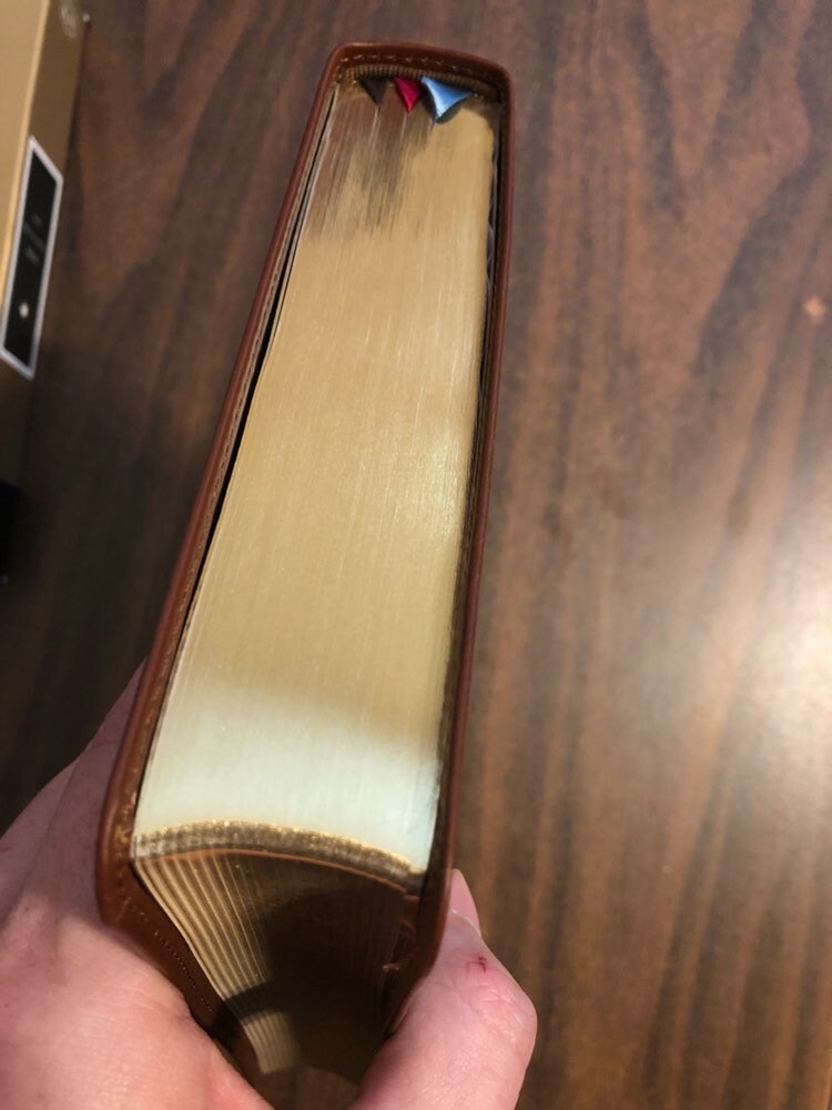 Personalized KJV Preaching Bible - Brown Calfskin Genuine Leather - Custom Imprinted with name, ISBN 9780785222835, Out of Print Edition