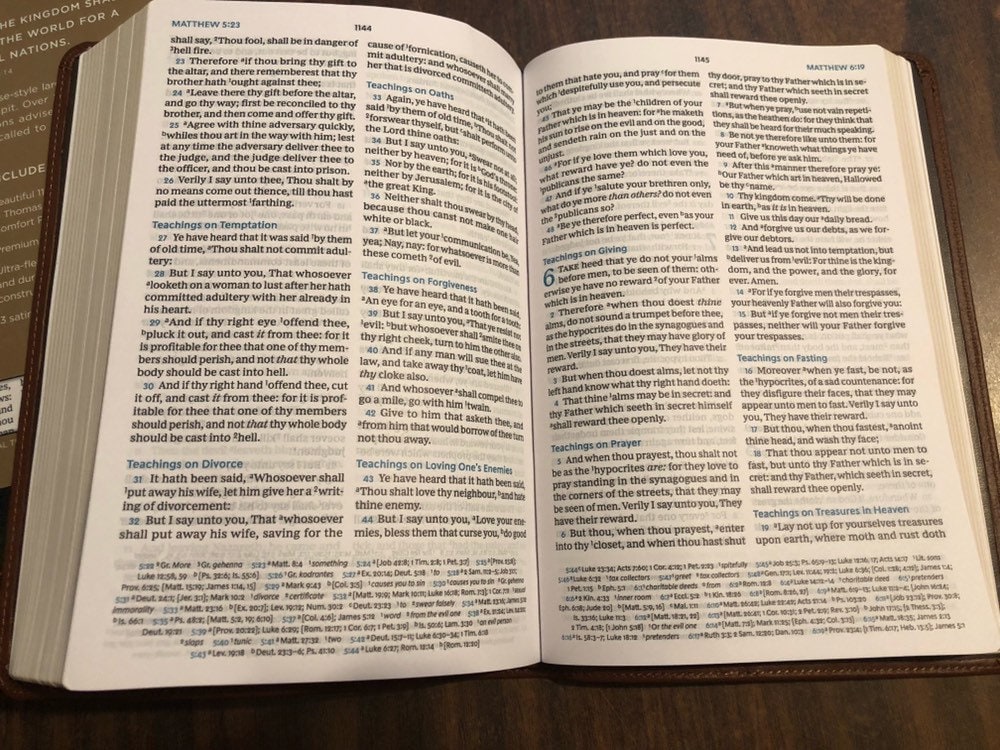 Personalized KJV Preaching Bible - Brown Calfskin Genuine Leather - Custom Imprinted with name, ISBN 9780785222835, Out of Print Edition