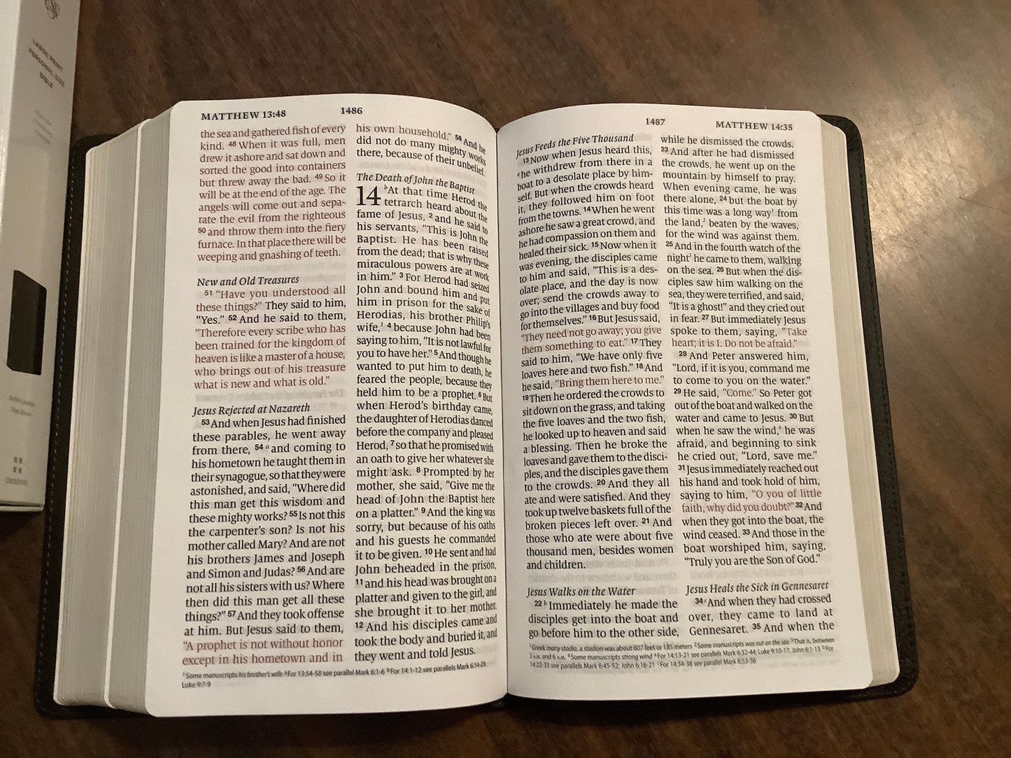 Personalized ESV Large Print Personal Size Bible - Deep Brown Buffalo Genuine Leather, Custom Imprinted, ISBN 9781433572029