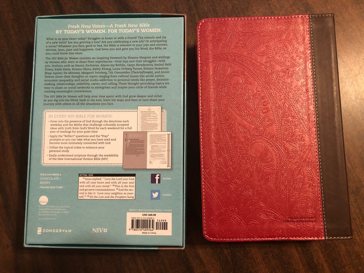Personalized Women's Bible, NIV Bible for Women - Berry Leathersoft Custom Imprinted