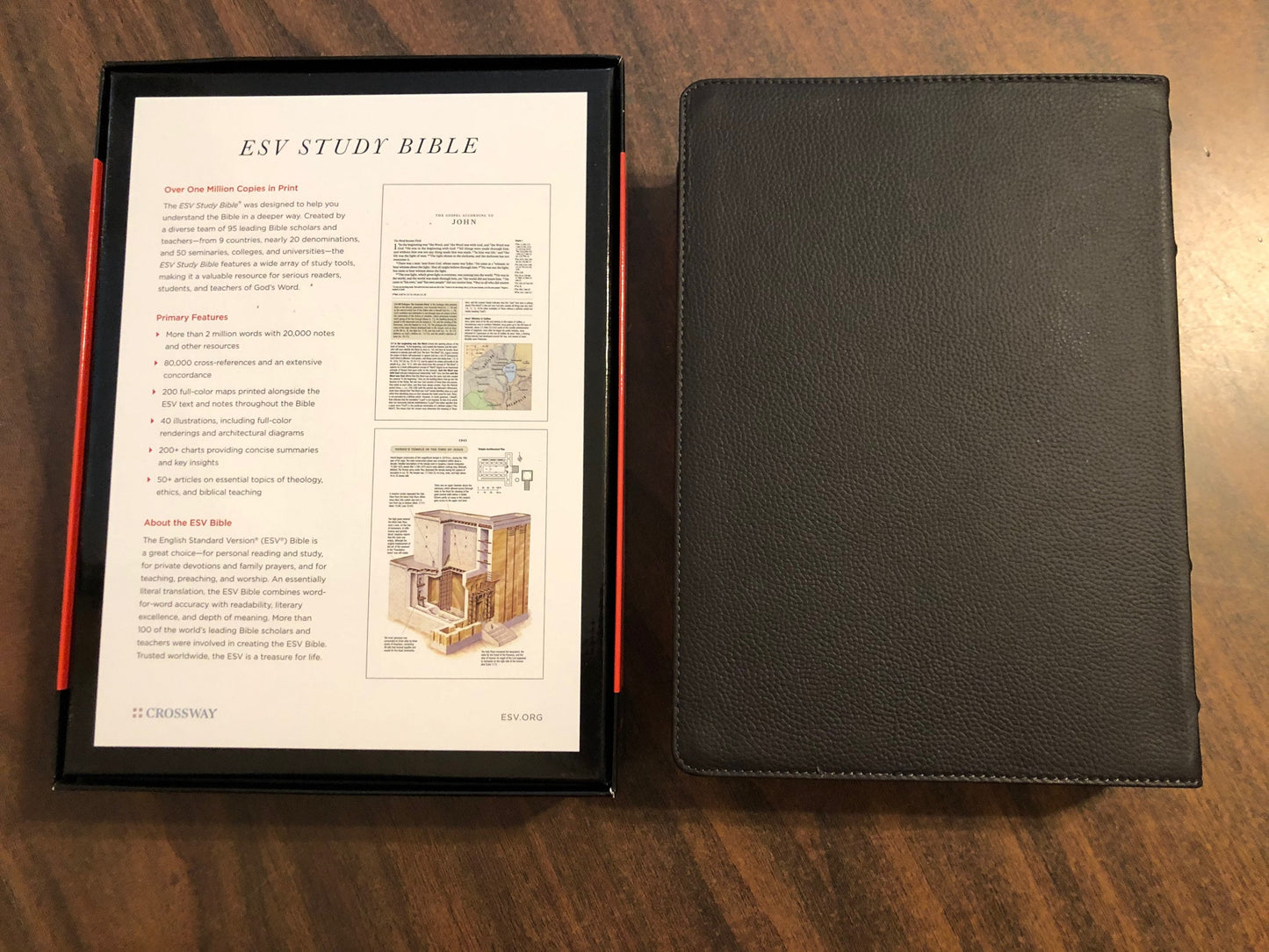 Personalized ESV Study Bible - Deep Brown Genuine Buffalo Leather - Custom Imprinted with a name 9781433575921