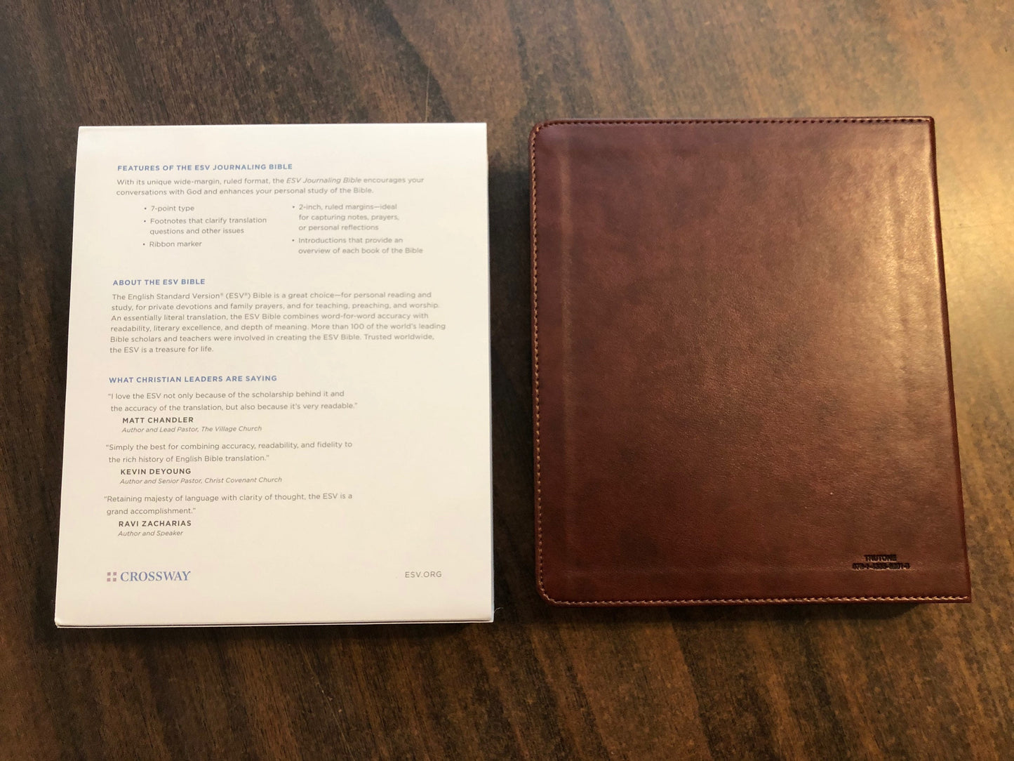 Personalized ESV Journaling Bible - Brown Cross TruTone - Custom Imprinted with name, 9781433562013