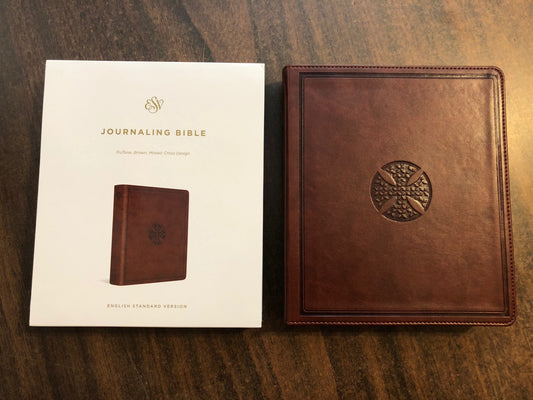 Personalized ESV Journaling Bible - Brown Cross TruTone - Custom Imprinted with name, 9781433562013