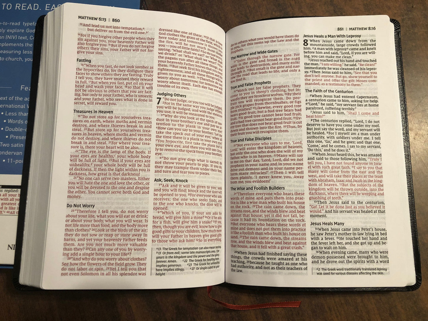 Personalized NIV Large Print Thinline Bible - Black Bonded Leather ** Custom Imprinted New International Version Bible 9780310448327