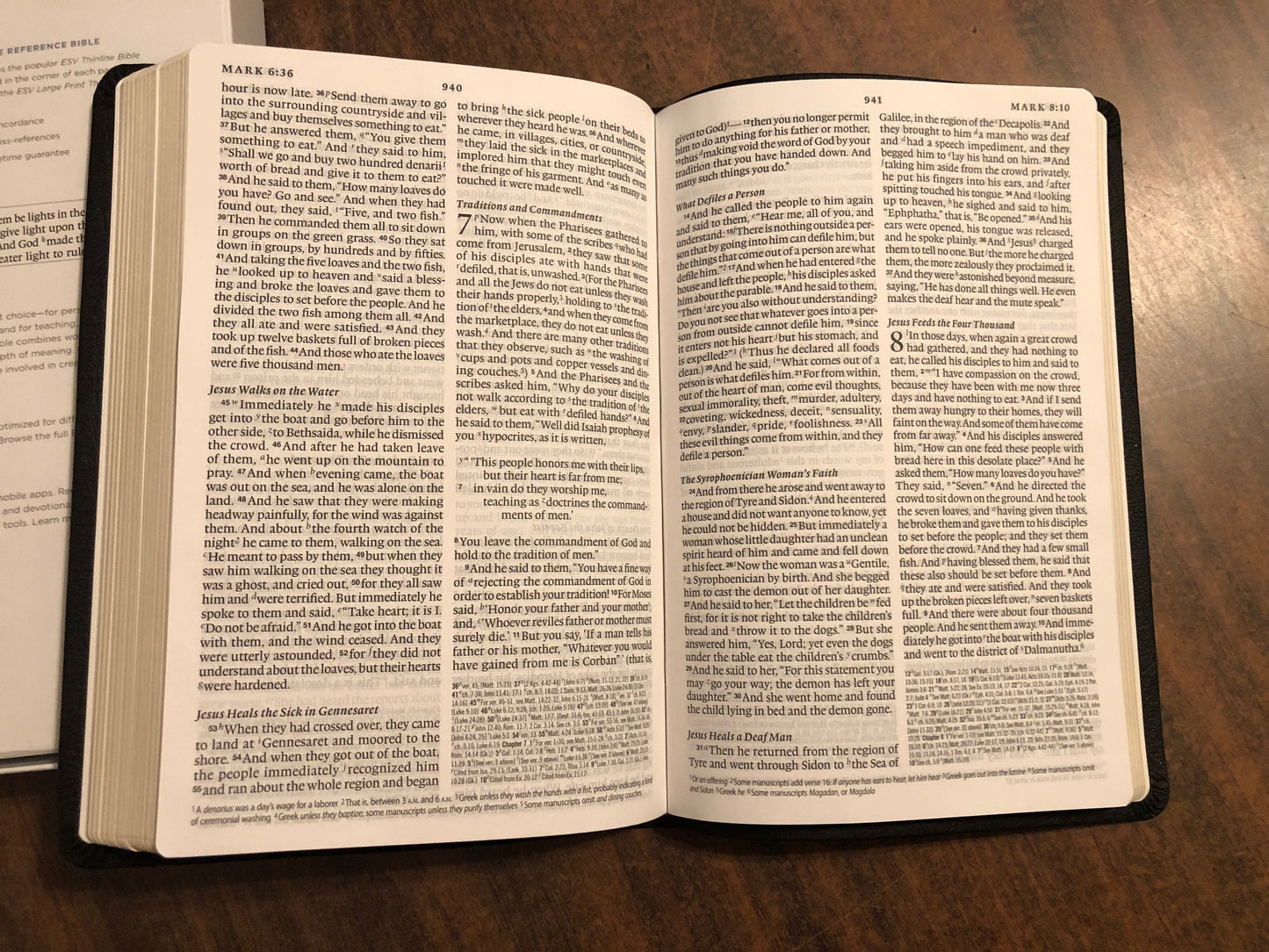 Personalized ESV Large Print Thinline Reference Bible - Black Genuine Leather,  Custom Imprinted with name engraved - ISBN 9781433532795