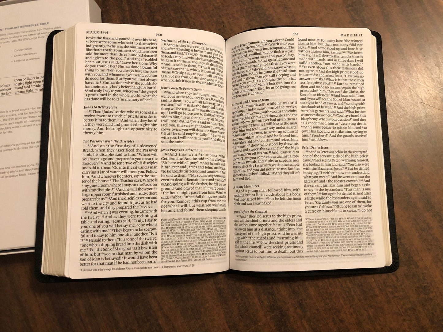 Personalized ESV Large Print Thinline Reference Bible - Black Genuine Leather,  Custom Imprinted with name engraved - ISBN 9781433532795