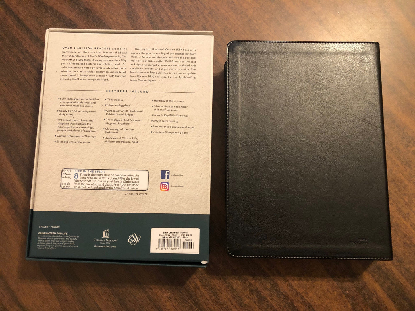 Personalized ESV MacArthur Study Bible Thumb Indexed, Black LeatherSoft, ISBN 9780785235644