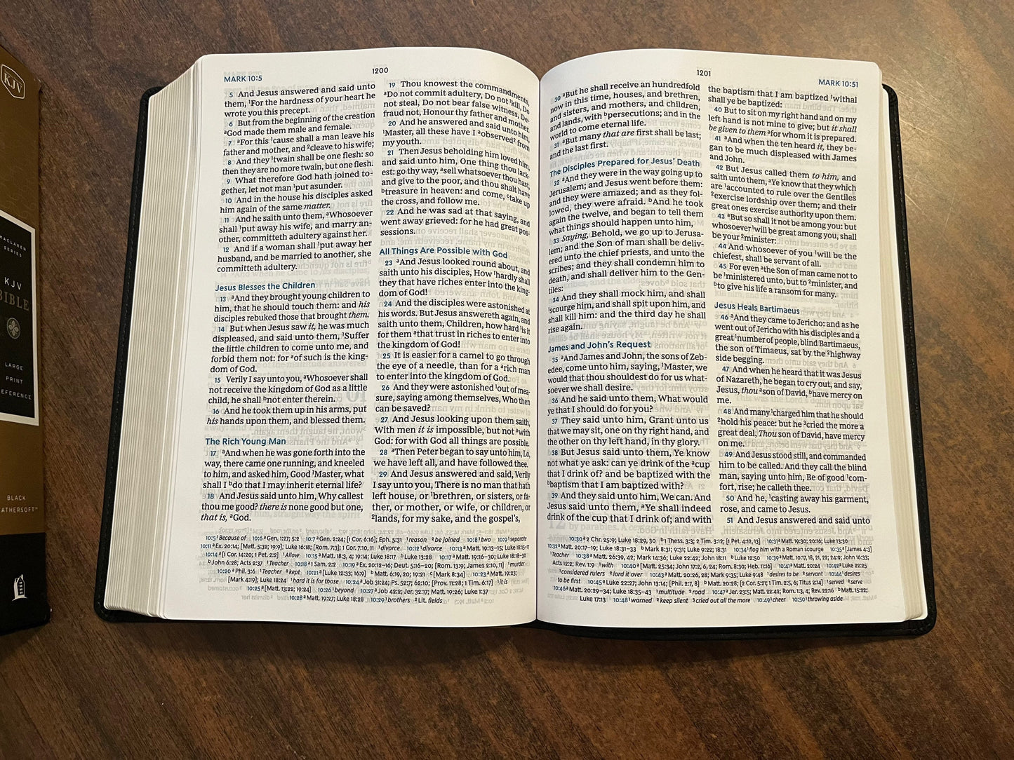 Personalized KJV Large Print Reference Bible Verse by Verse - Black LeatherSoft Cover, Maclaren Series, Custom Imprinted, ISBN 9780785241935