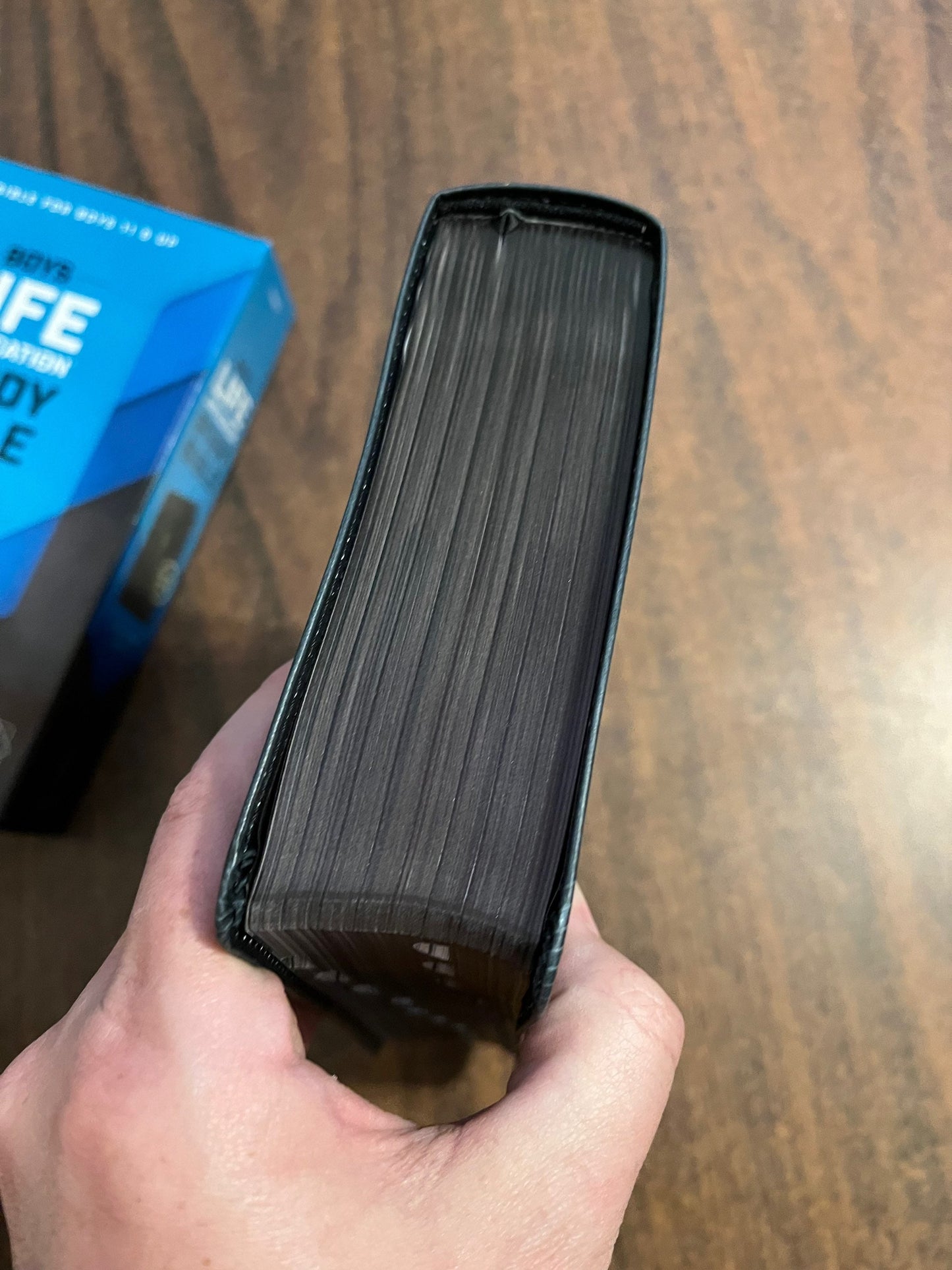 Personalized NLT Boys Life Application Study Bible Thumb Indexed - Neon / Black LeatherLike, Custom Imprinted, Ages 11+, ISBN 9781496461445