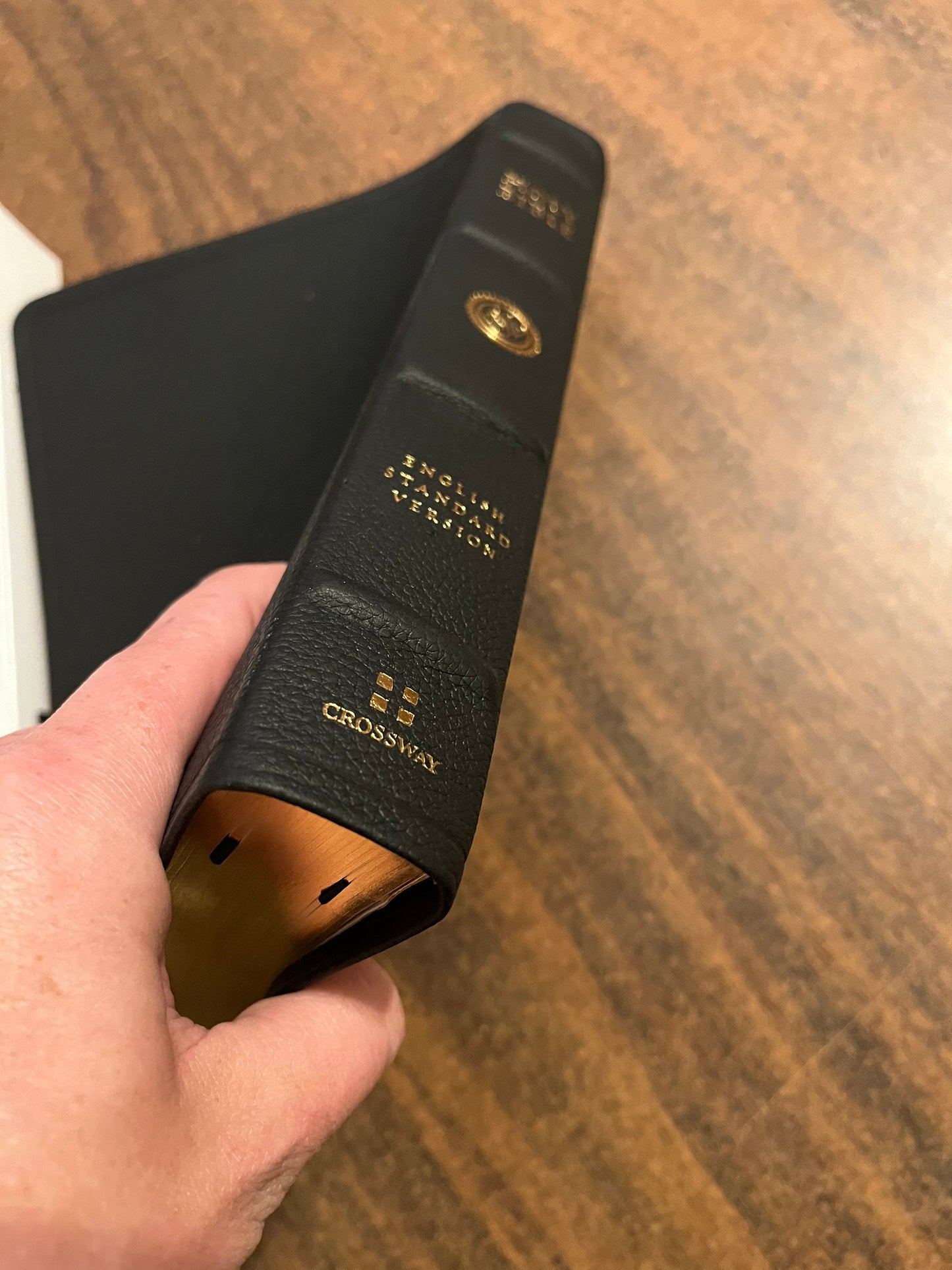 Personalized ESV Verse by Verse Reference Bible - Black Top Grain Genuine Leather - Custom Imprinted with name engraved - 9781433545689