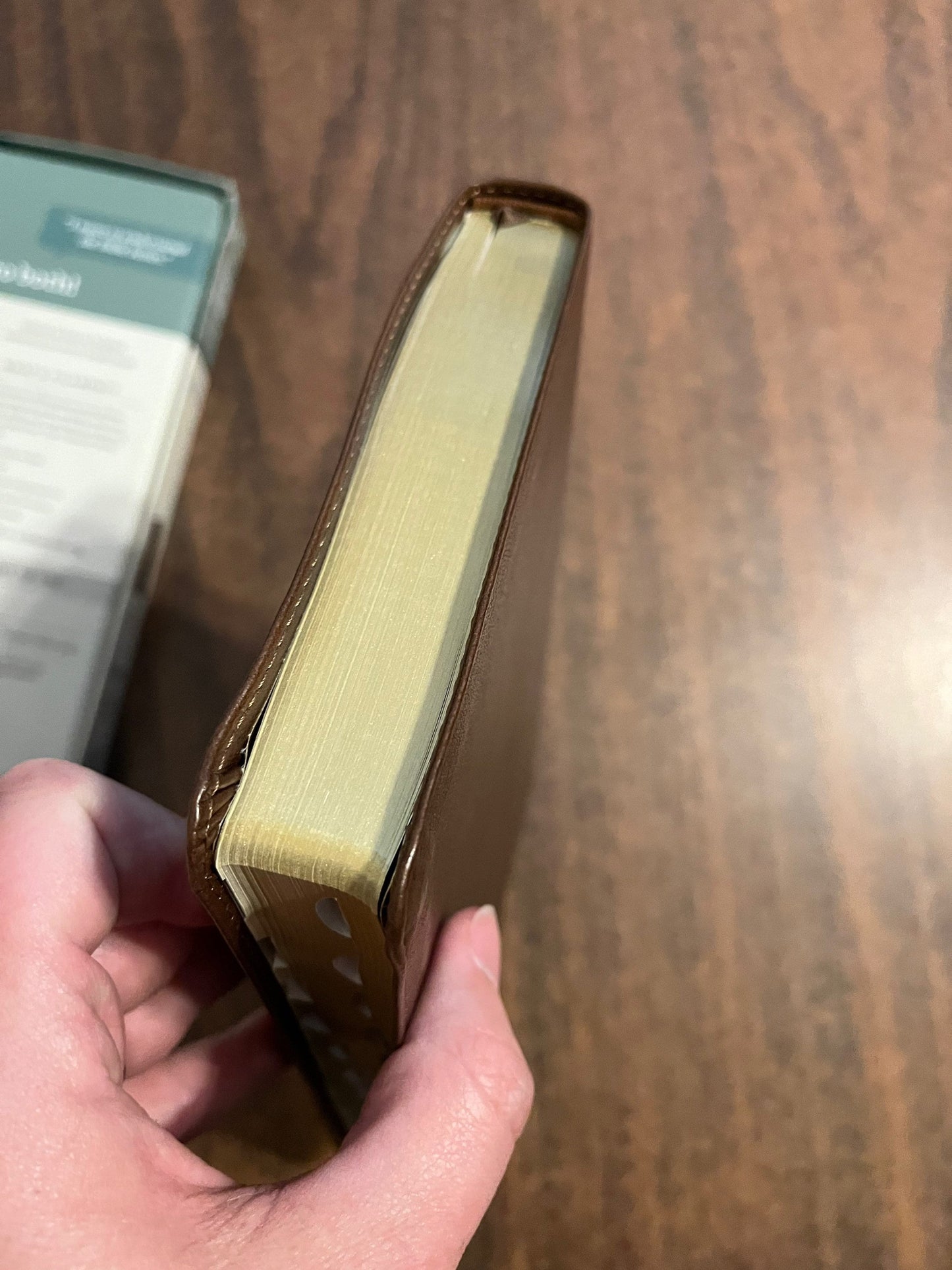 Personalized NLT Thinline Reference Bible Thumb Indexed - Brown LeatherLike - Custom Imprinted with a name - ISBN 9781496445209