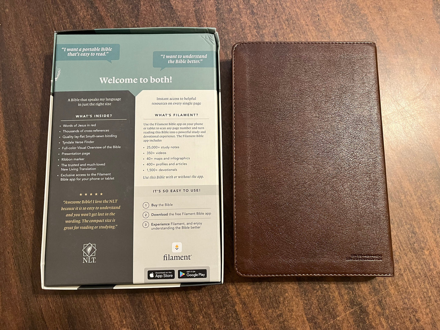 Personalized NLT Thinline Reference Bible Thumb Indexed - Brown LeatherLike - Custom Imprinted with a name - ISBN 9781496445209