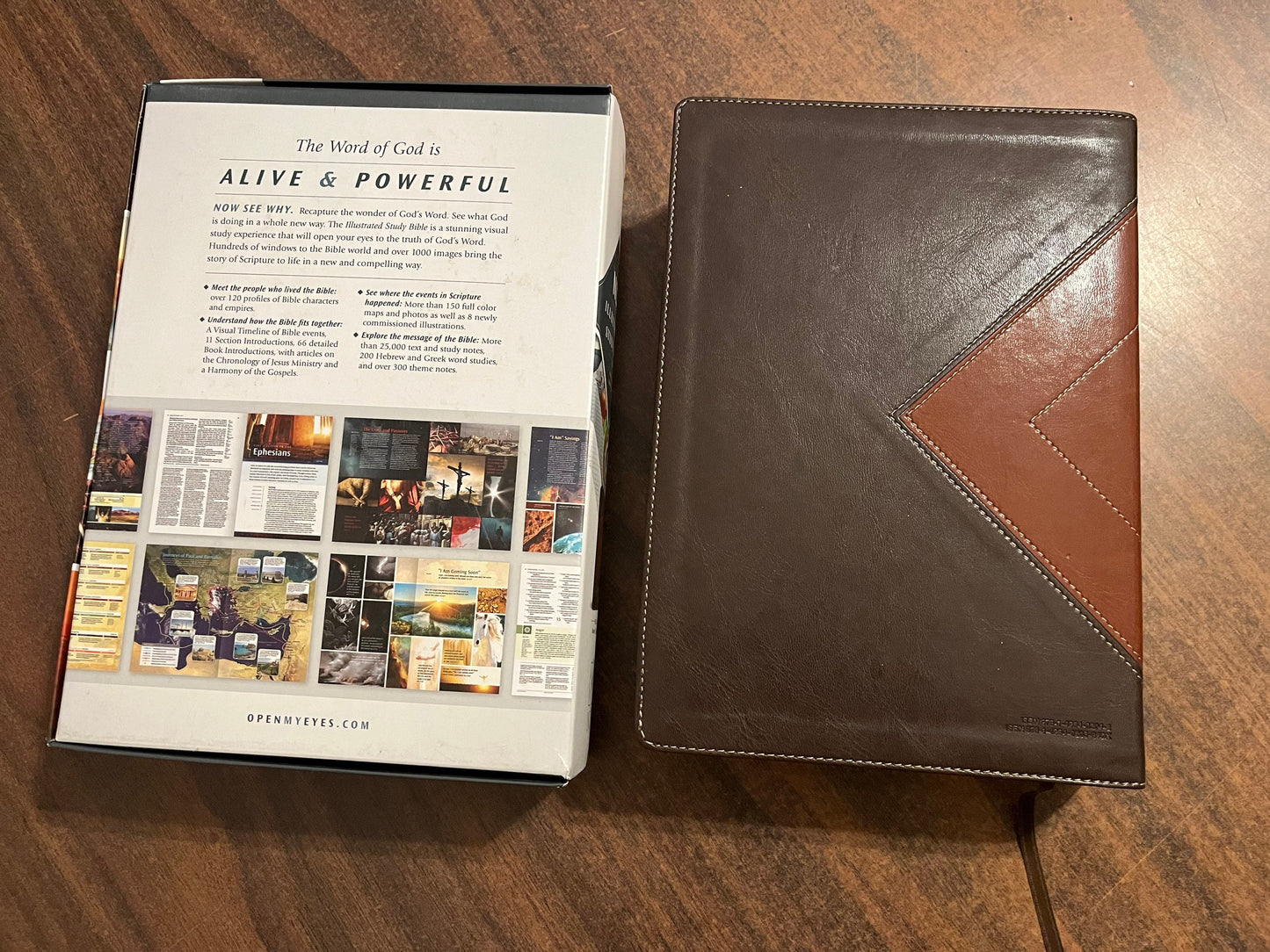 Personalized NLT Illustrated Study Bible Thumb Indexed - Brown / Tan LeatherLike - Custom Imprinted with name 9781496402059