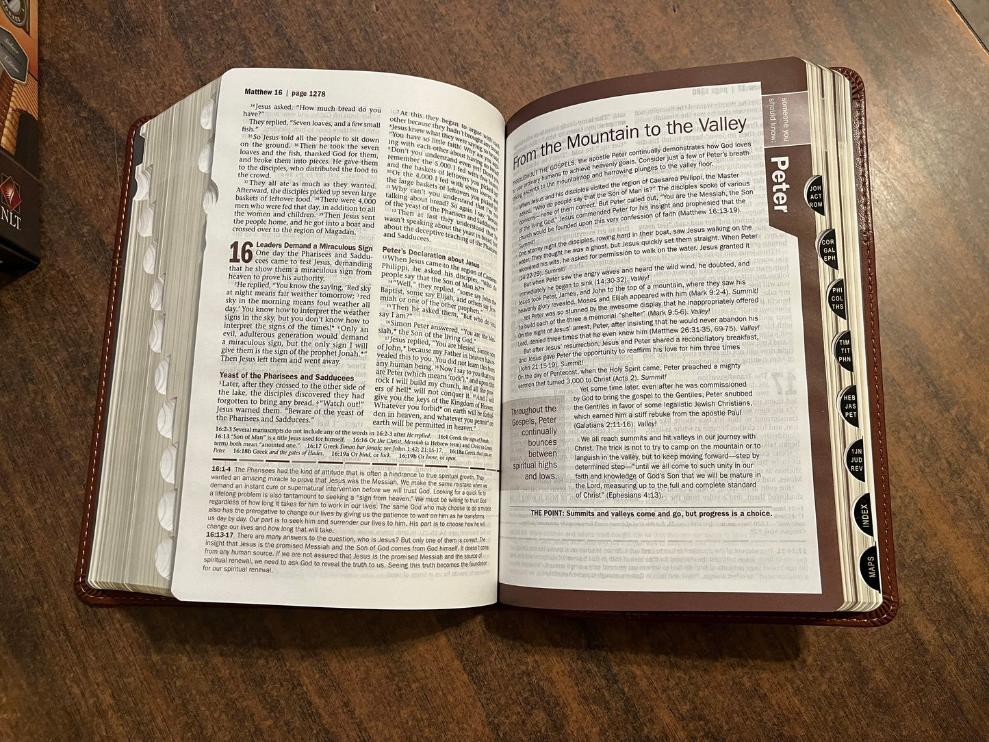 Personalized NLT Every Mans Devotional Bible Thumb Indexed - Brown LeatherLike - Custom Imprinted, name engraved bible, 9781496433596