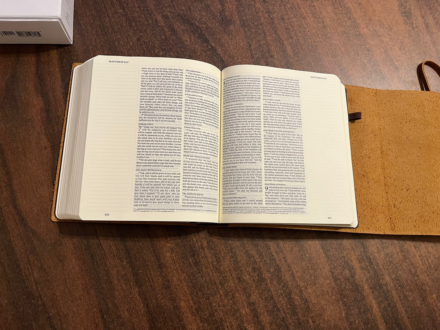 Personalized ESV Journaling Bible - Brown Natural Genuine Cowhide Leather with Flap and Strap, Custom Imprinted 9781433587054, 16spaces