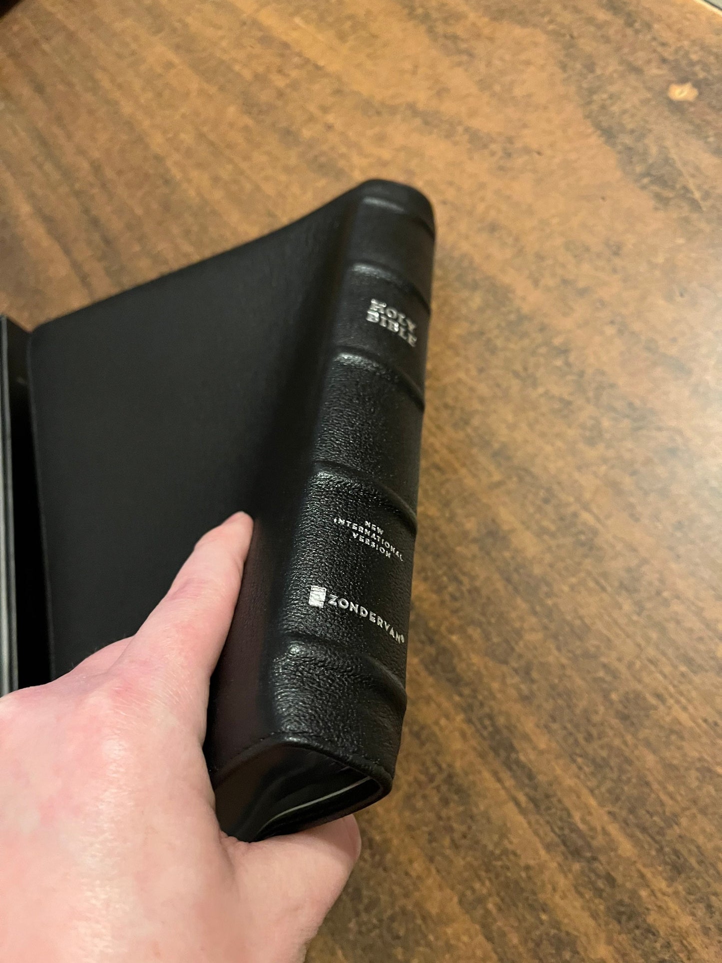 Personalized NIV Wide Margin Bible - Black Premium Goatskin Genuine Leather, ISBN 9780310461074