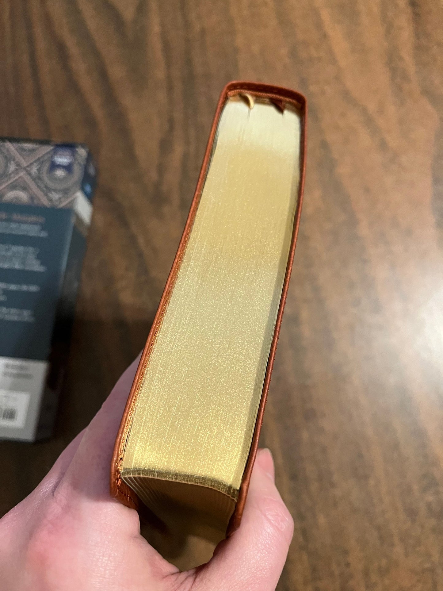 Personalized NIV Wide Margin Bible - Brown LeatherSoft, custom imprinted with name 9780310461050