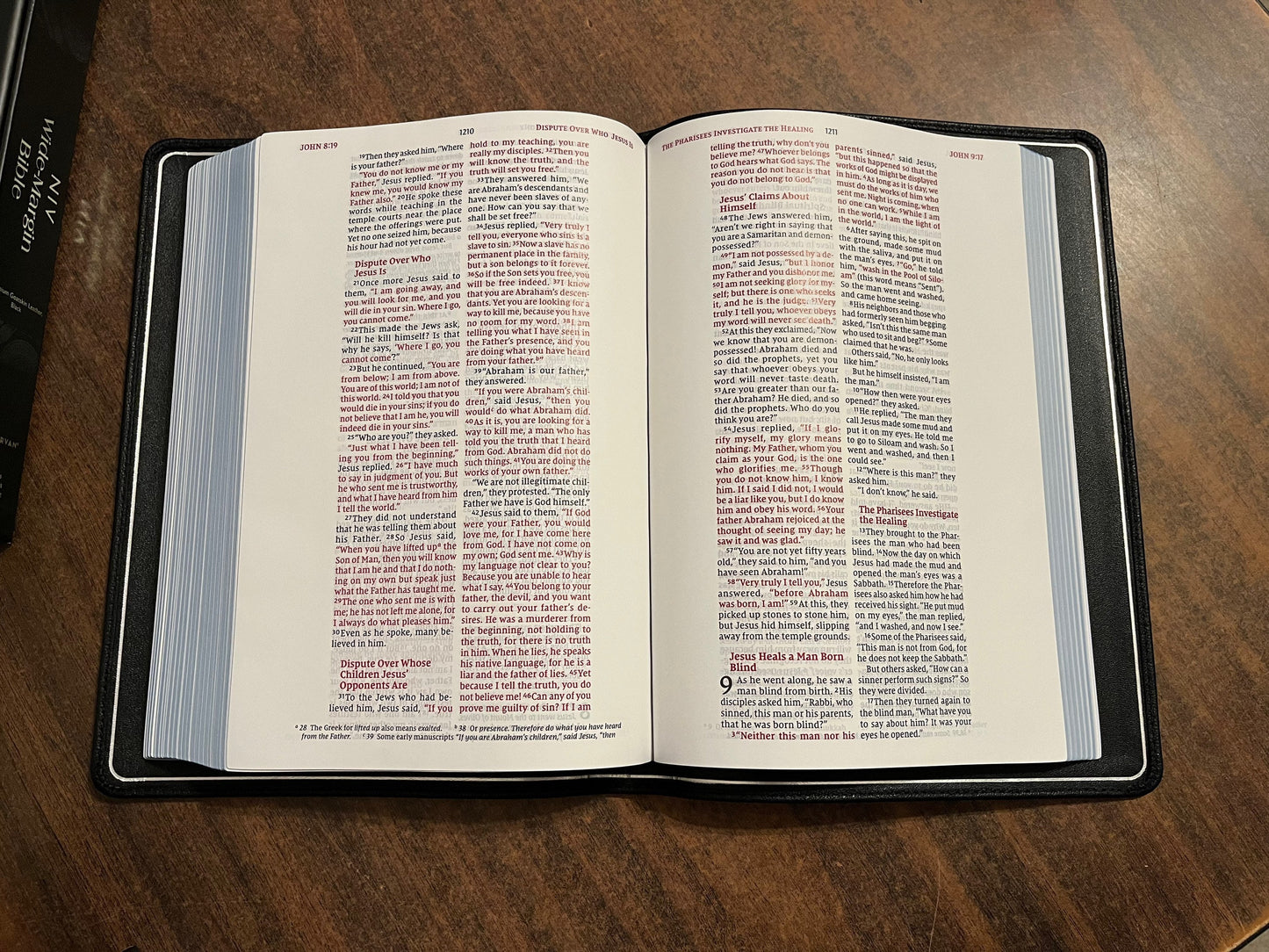 Personalized NIV Wide Margin Bible - Black Premium Goatskin Genuine Leather, ISBN 9780310461074