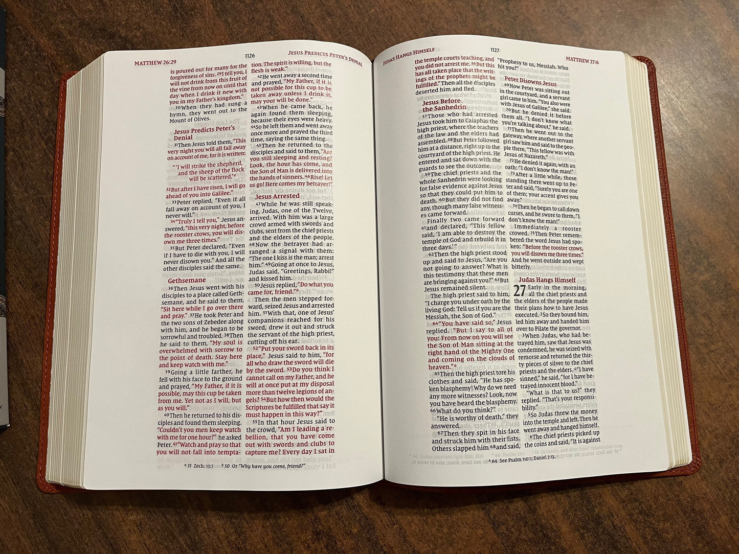 Personalized NIV Wide Margin Bible - Brown LeatherSoft, custom imprinted with name 9780310461050