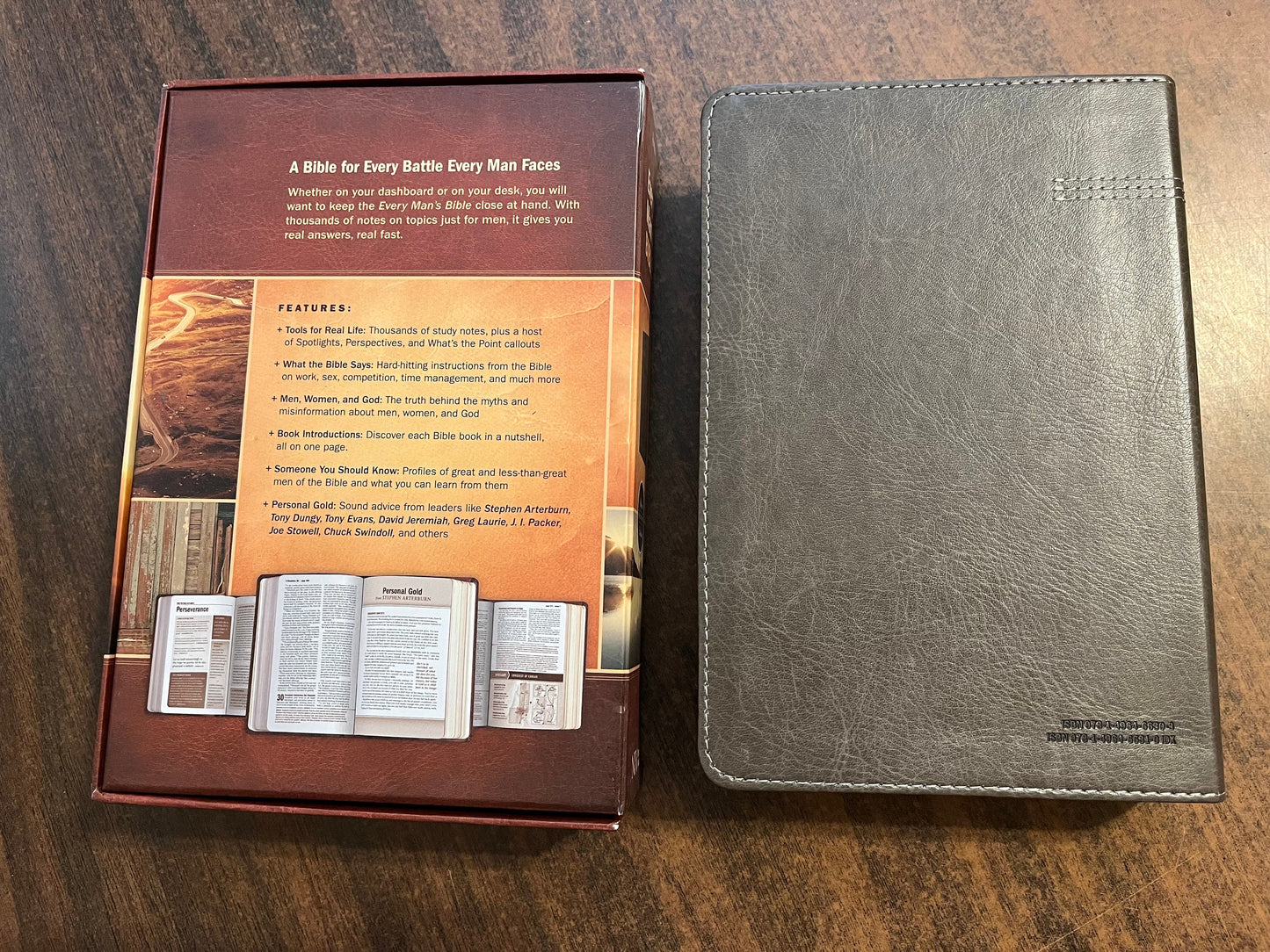 Personalized NIV Every Mans Devotional Bible - Granite LeatherLike - Custom Imprinted, name engraved bible 9781496466303