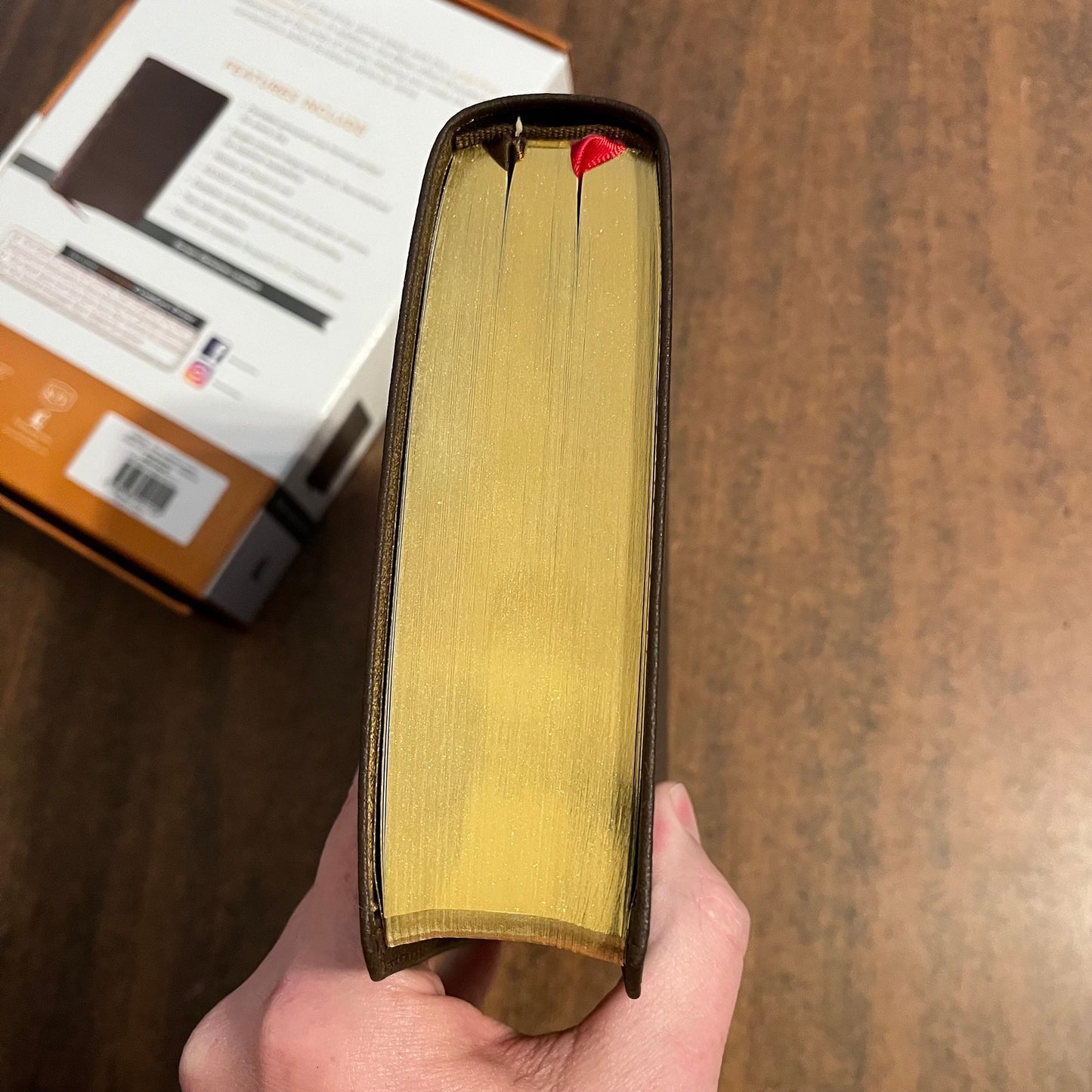 Personalized KJV Large Print Single Column Reference Bible - Brown Genuine Leather, Custom Imprinted with name 9780785291152