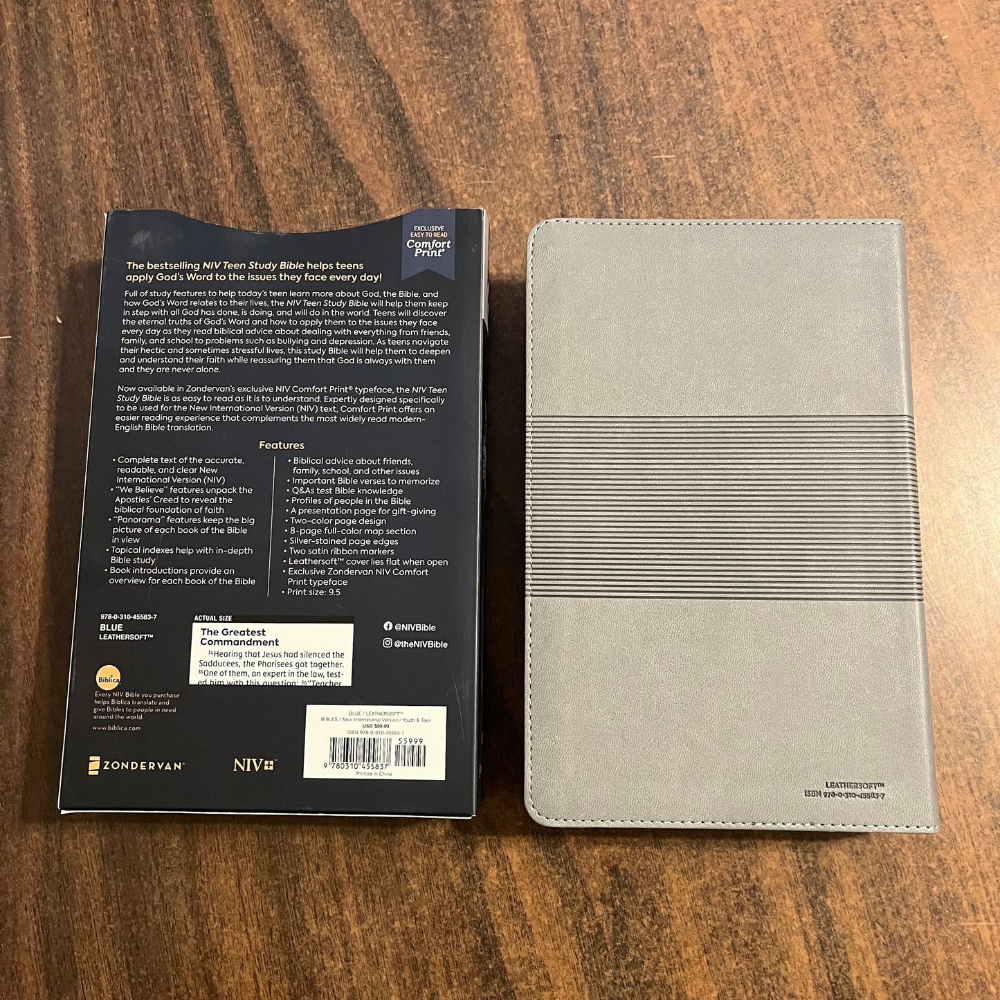 Personalized NIV Teen Study Bible - Blue LeatherSoft - Custom Imprinted with a name, 9780310455837