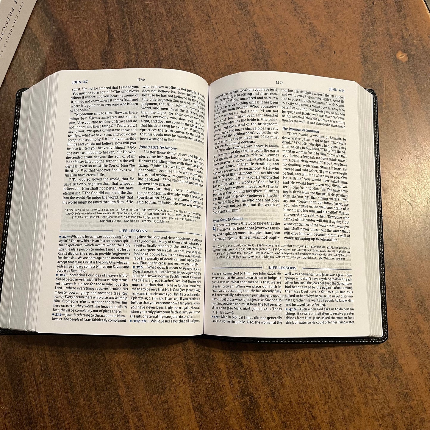 Personalized NASB Charles Stanley Life Principles Study Bible - Black LeatherTouch Custom Imprinted with name NASB 1995