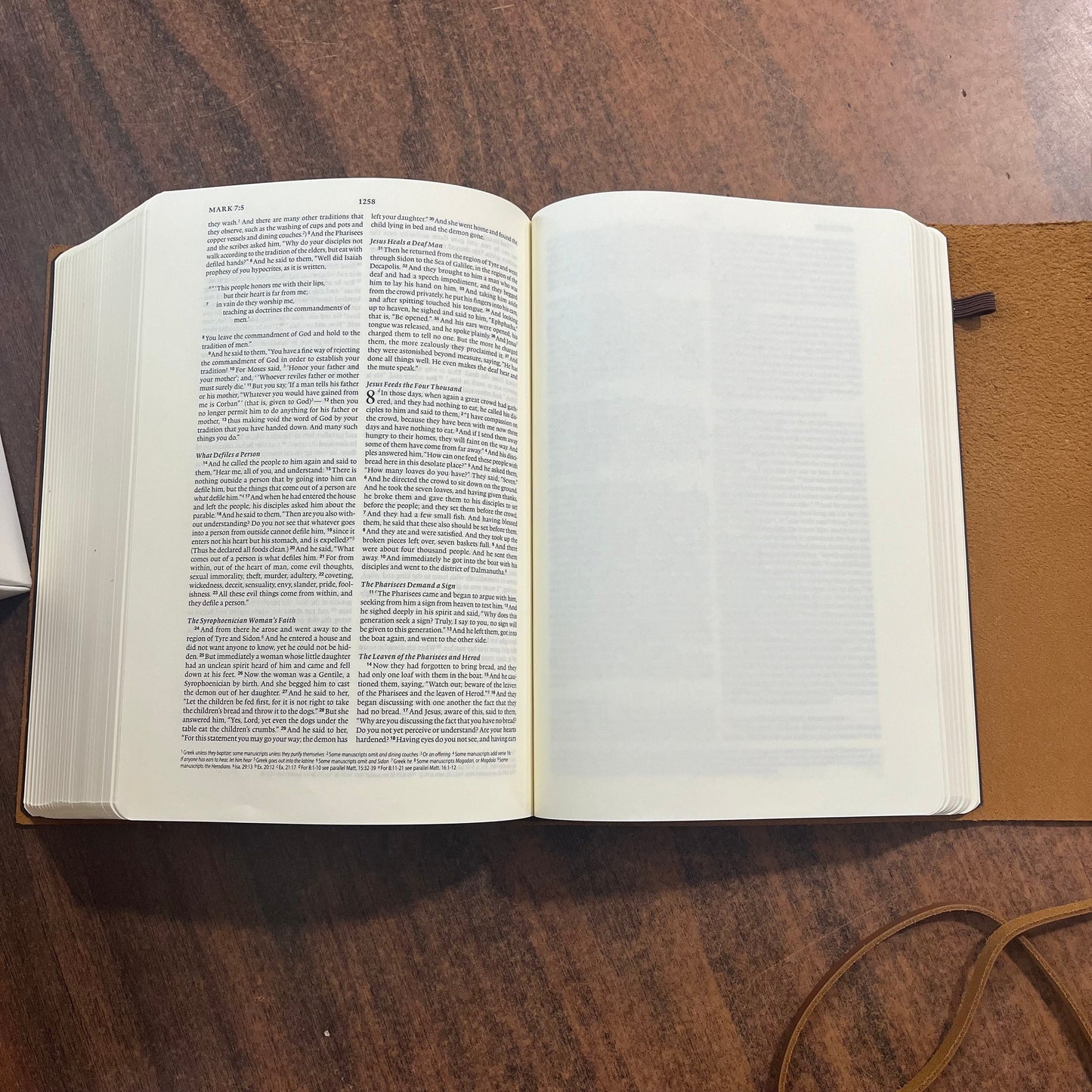 Personalized ESV Journaling Bible InterLeaved Edition - Brown Natural Genuine Leather with Flap Strap Custom Imprinted ISBN 9781433552762, 16spaces
