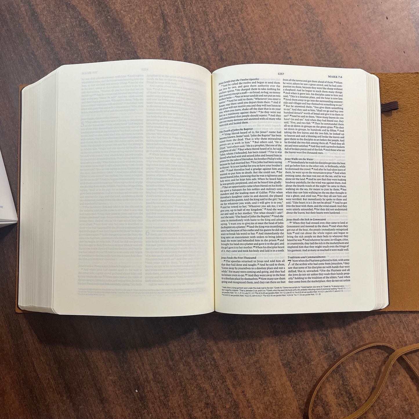 Personalized ESV Journaling Bible InterLeaved Edition - Brown Natural Genuine Leather with Flap Strap Custom Imprinted ISBN 9781433552762, 16spaces