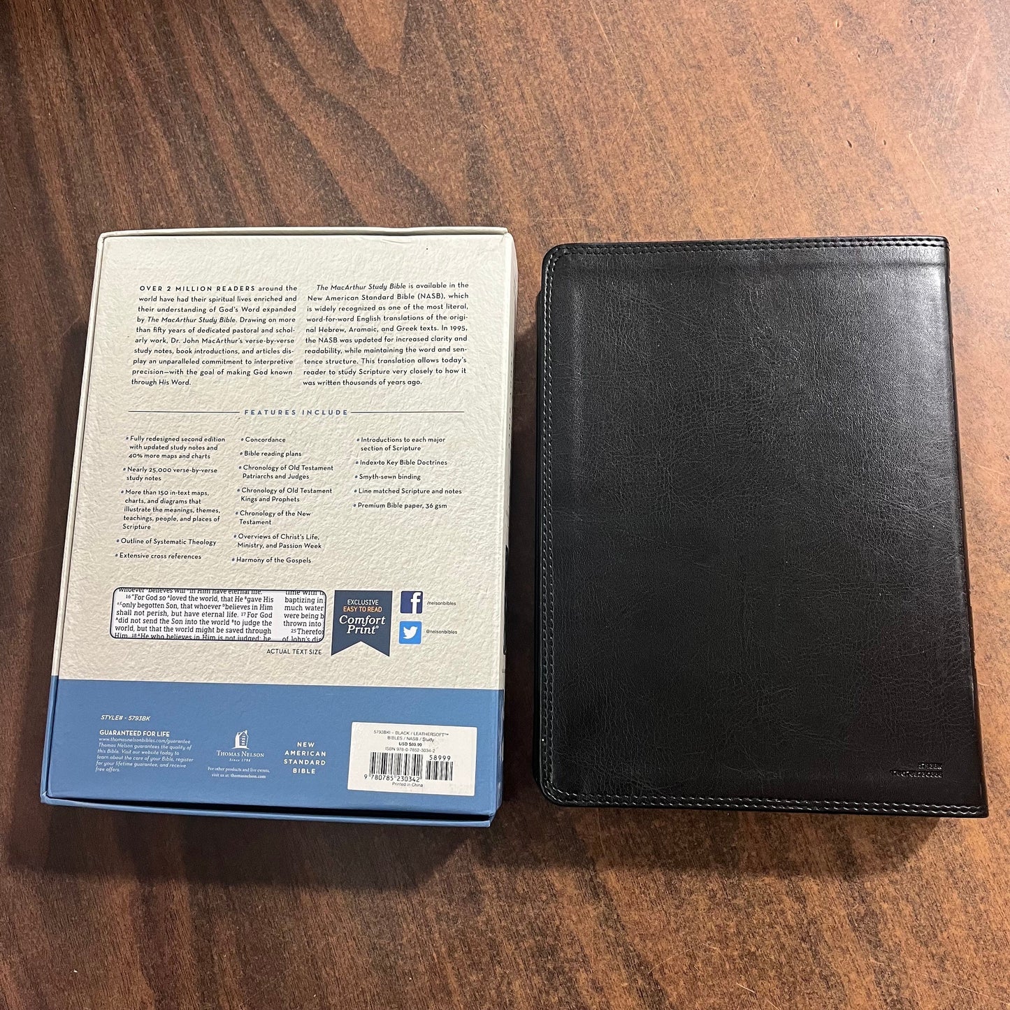 Personalized NASB MacArthur Study Bible Thumb Indexed, Black LeatherSoft, ISBN 9780785230342, NASB 1995