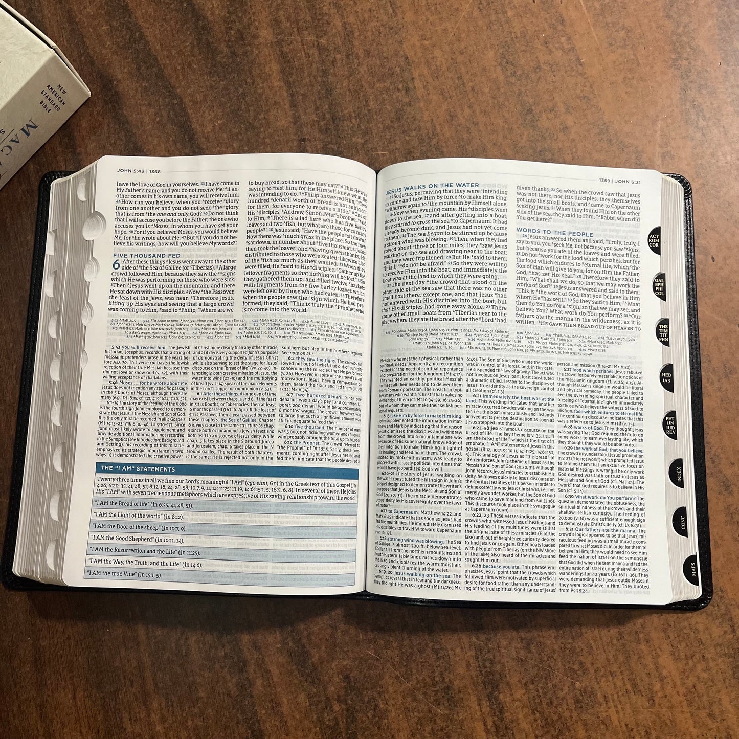 Personalized NASB MacArthur Study Bible Thumb Indexed, Black LeatherSoft, ISBN 9780785230342, NASB 1995