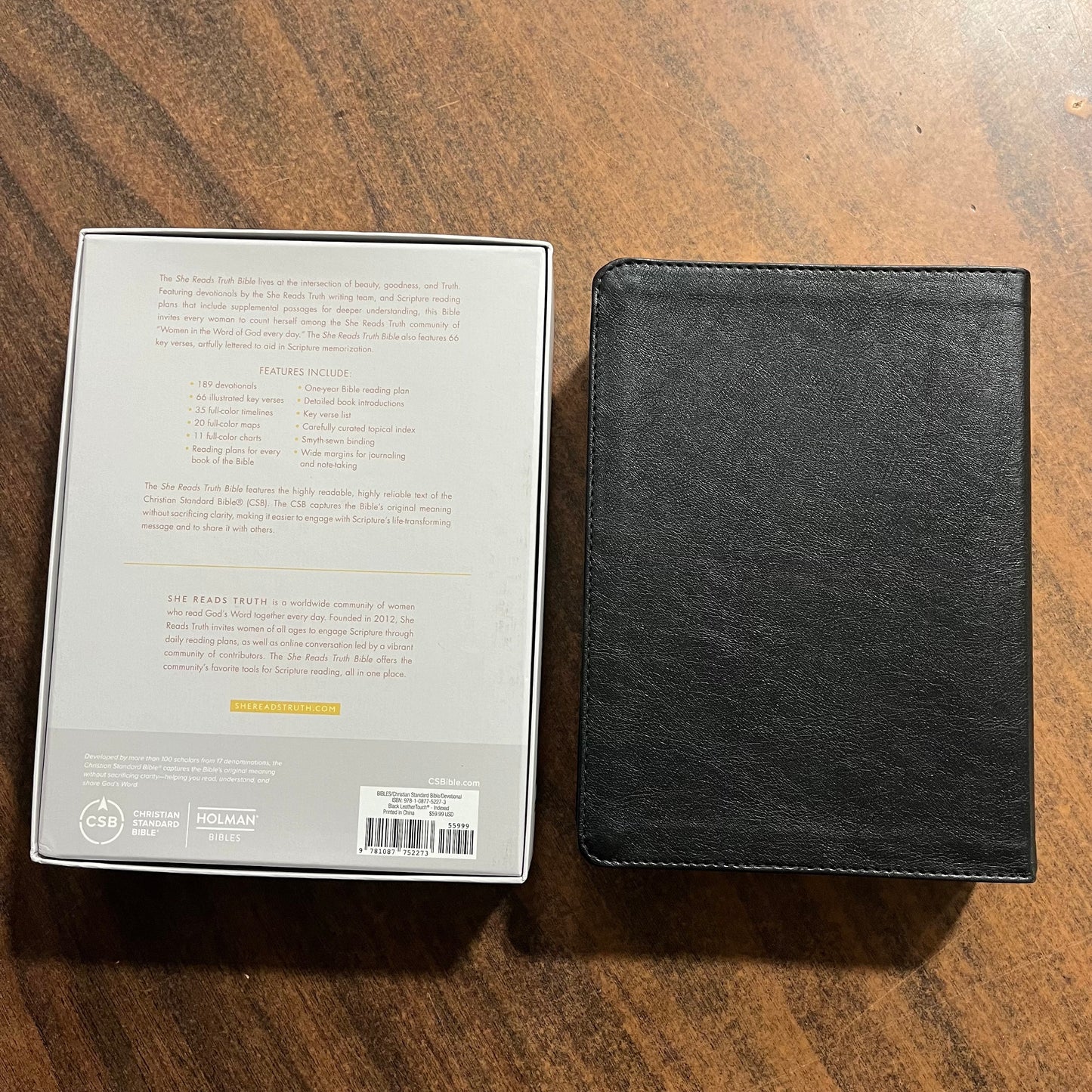 Personalized CSB She Reads Truth Devotional Bible Thumb Indexed - Black Leathertouch - Custom Imprinted with a name