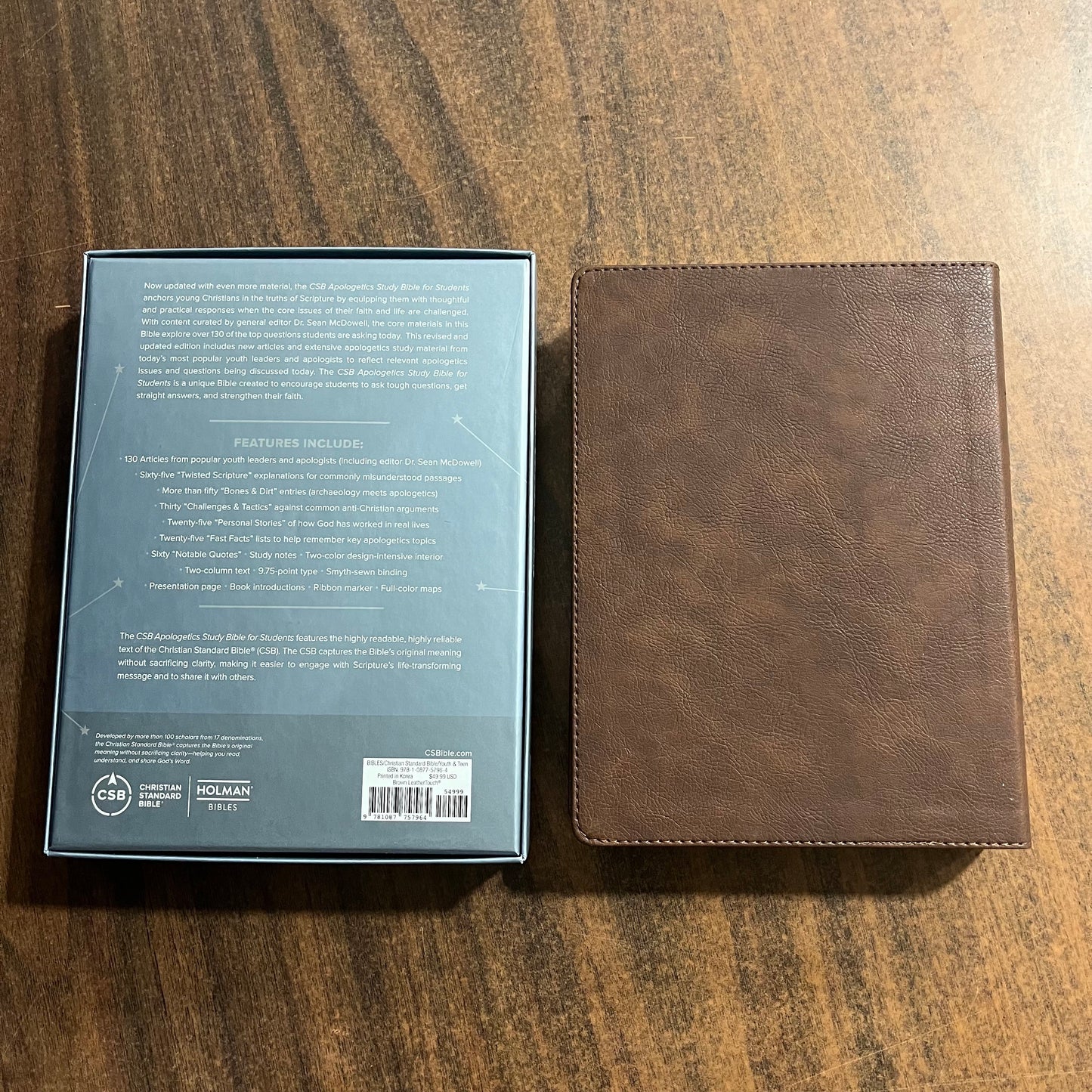 Personalized CSB Apologetics Study Bible for Students - Brown LeatherTouch - Custom Imprinted with name, ISBN 9781087757964