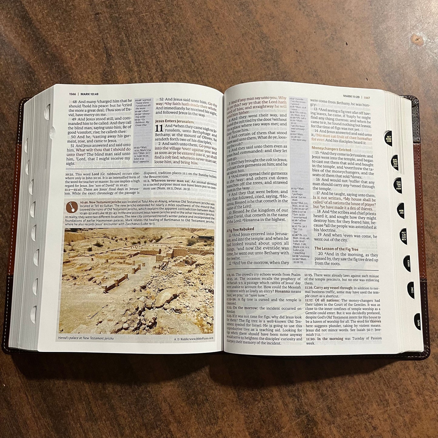 Personalized KJV Study Bible Thumb Indexed - Brown LeatherSoft - Custom Imprinted with a name - Large 10 pt print 9780718079918