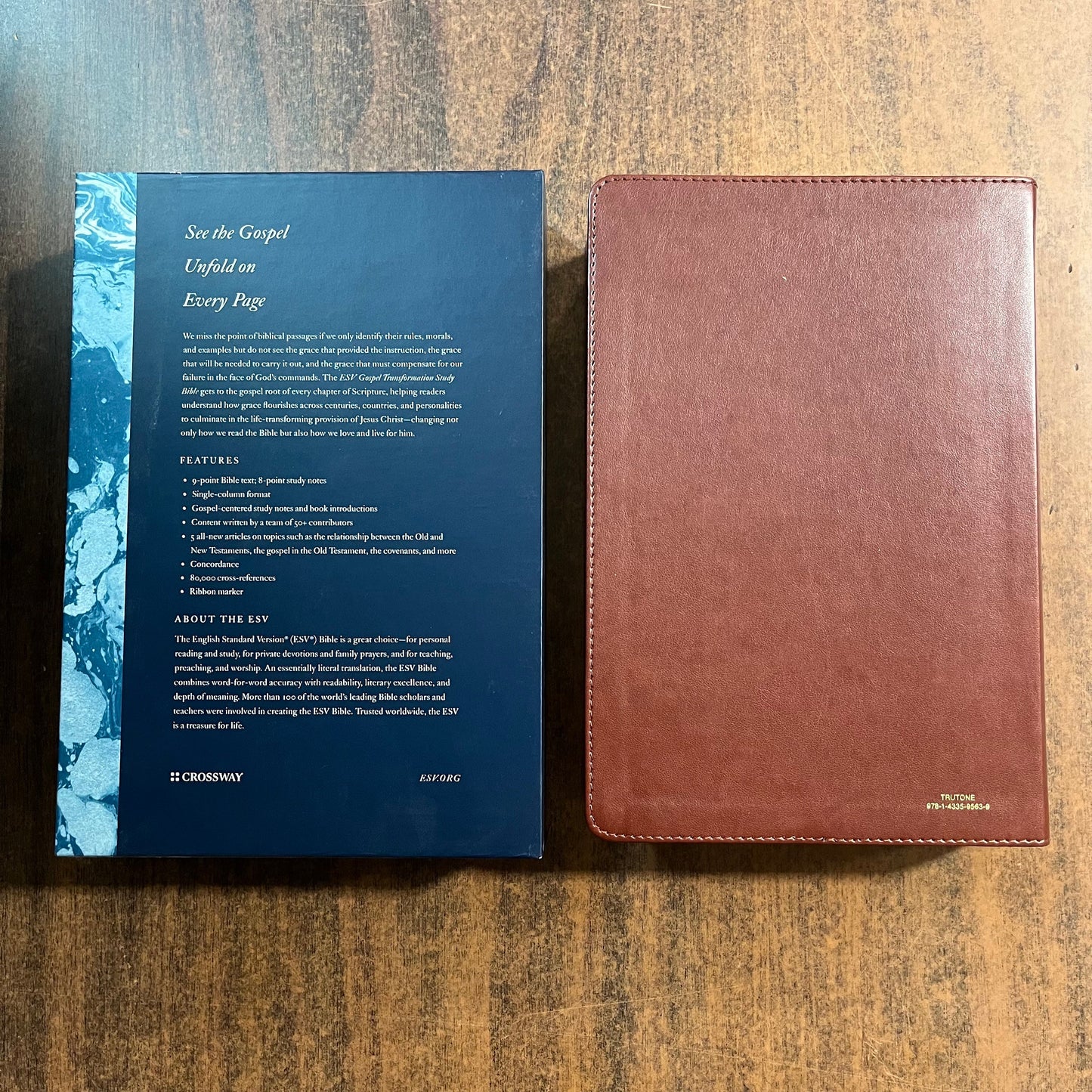 Personalized ESV Gospel Transformation Study Bible - Chestnut Brown Trutone, Custom Imprinted with name