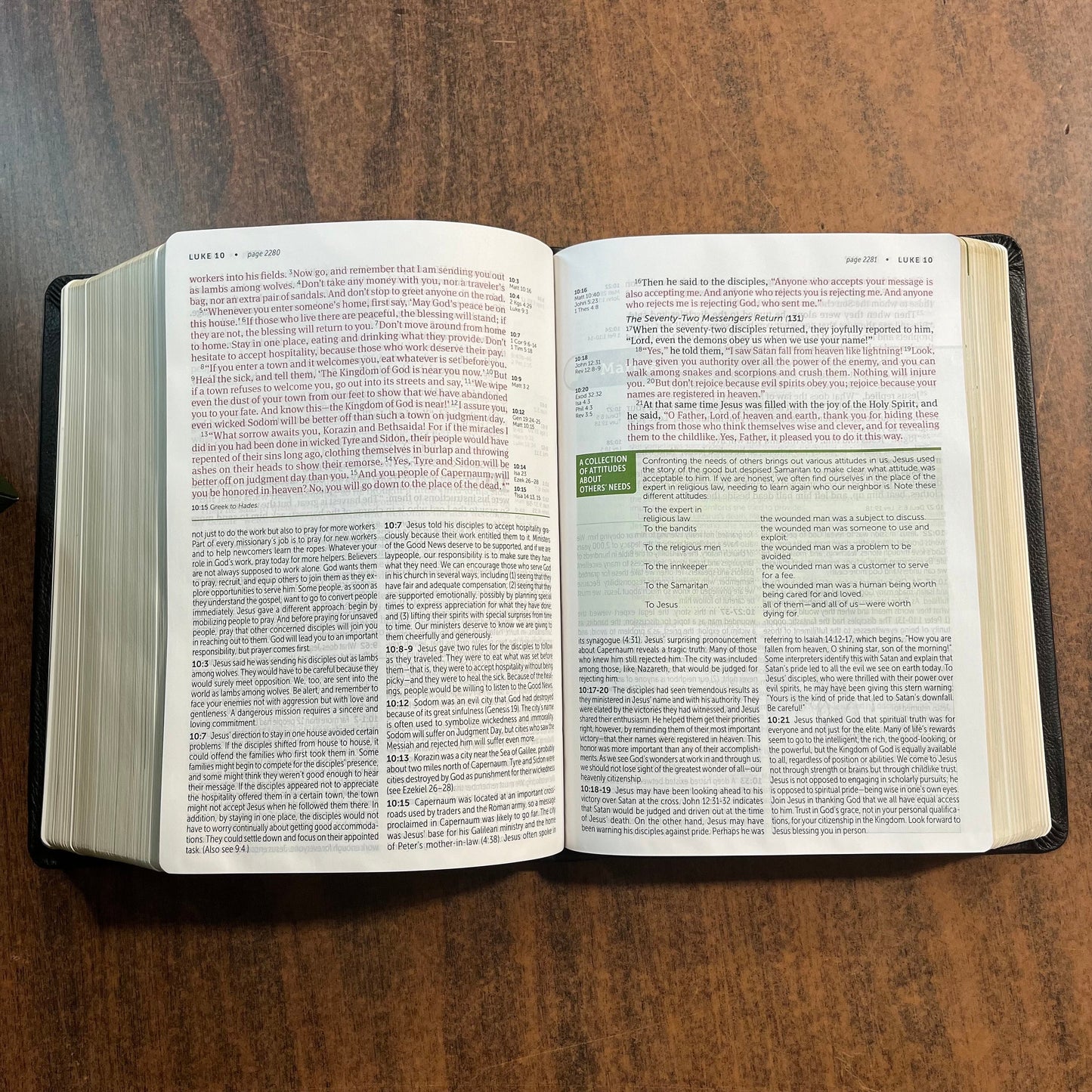 Personalized NLT Large Print Life Application Study Bible - Black Genuine Leather - Custom Imprinted with Name 9781496446862
