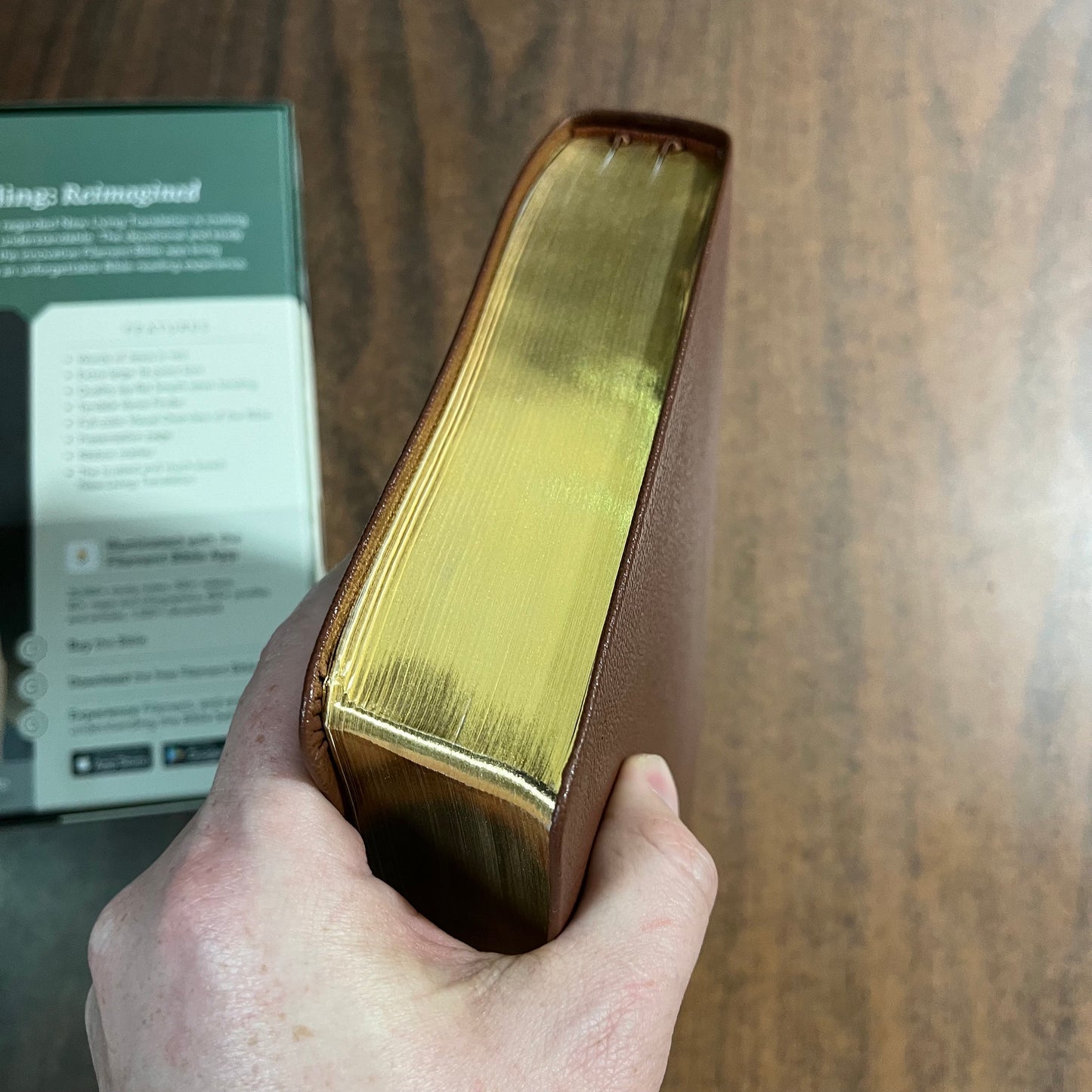 Personalized NLT Super Giant Print Bible - Brown Genuine Leather - Custom Imprinted with name, ISBN 9781496474292