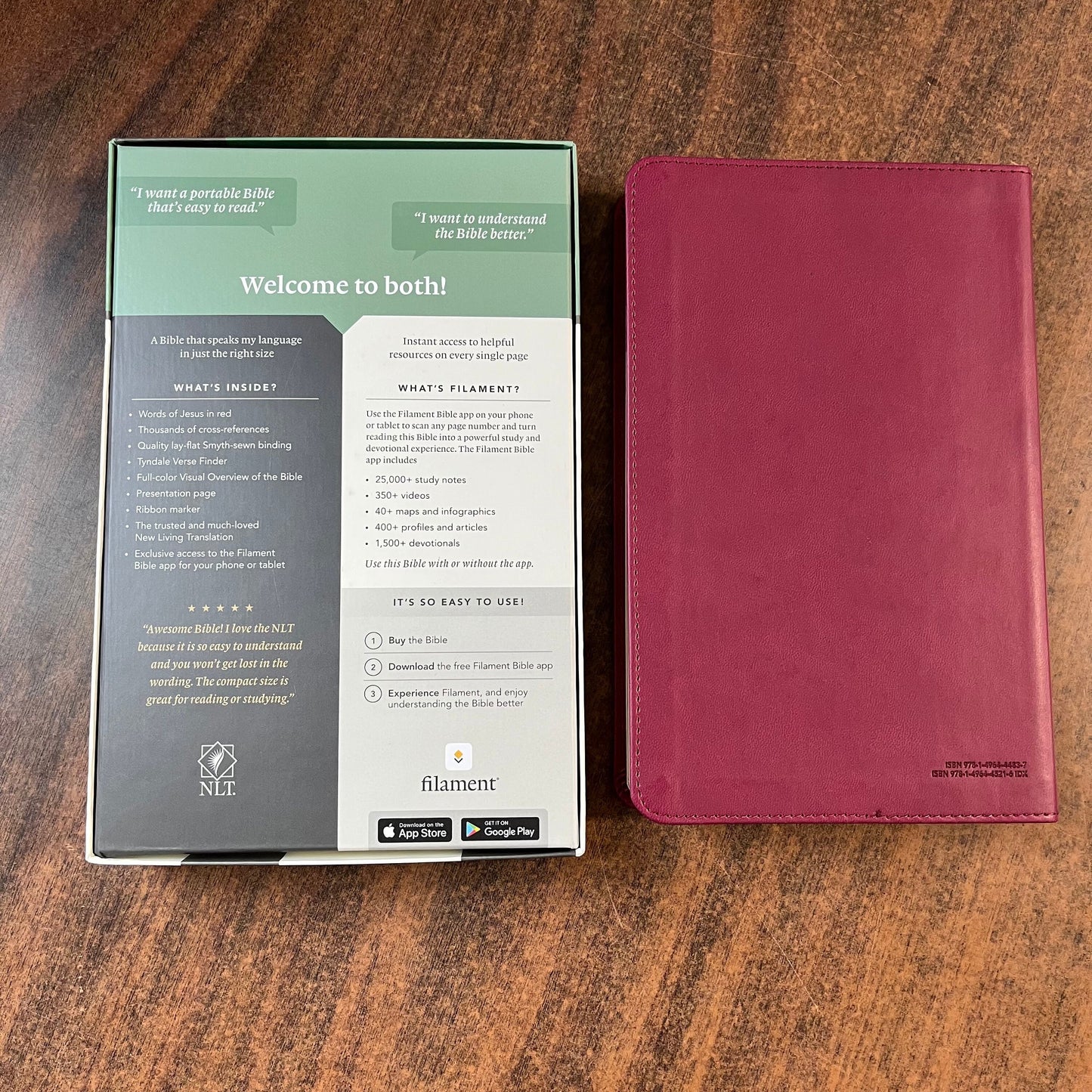 Personalized NLT Thinline Reference Bible Thumb Indexed - Aurora Cranberry LeatherLike - Custom Imprinted with name 9781496445216