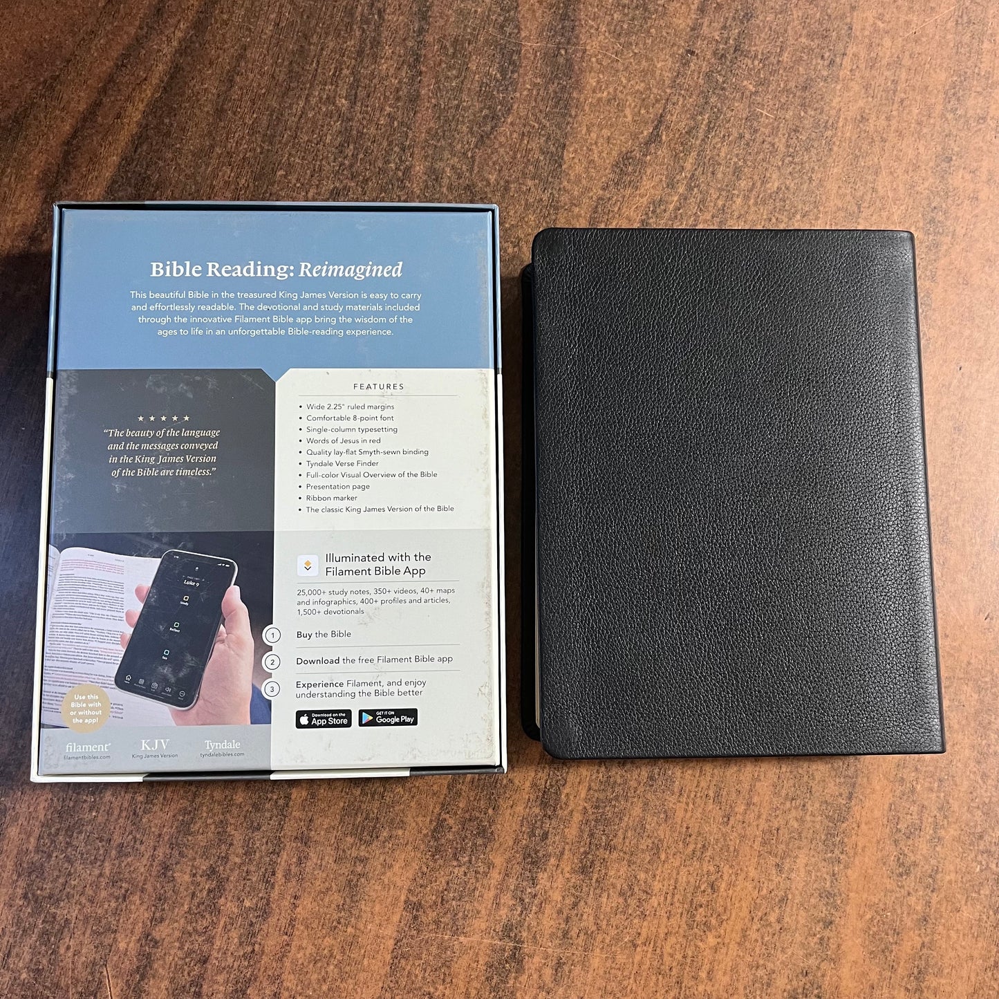 Personalized KJV Wide Margin Bible Thumb Indexed Journaling Edition - Black Genuine Leather - Custom Imprinted with name, Single Column 9781496479204