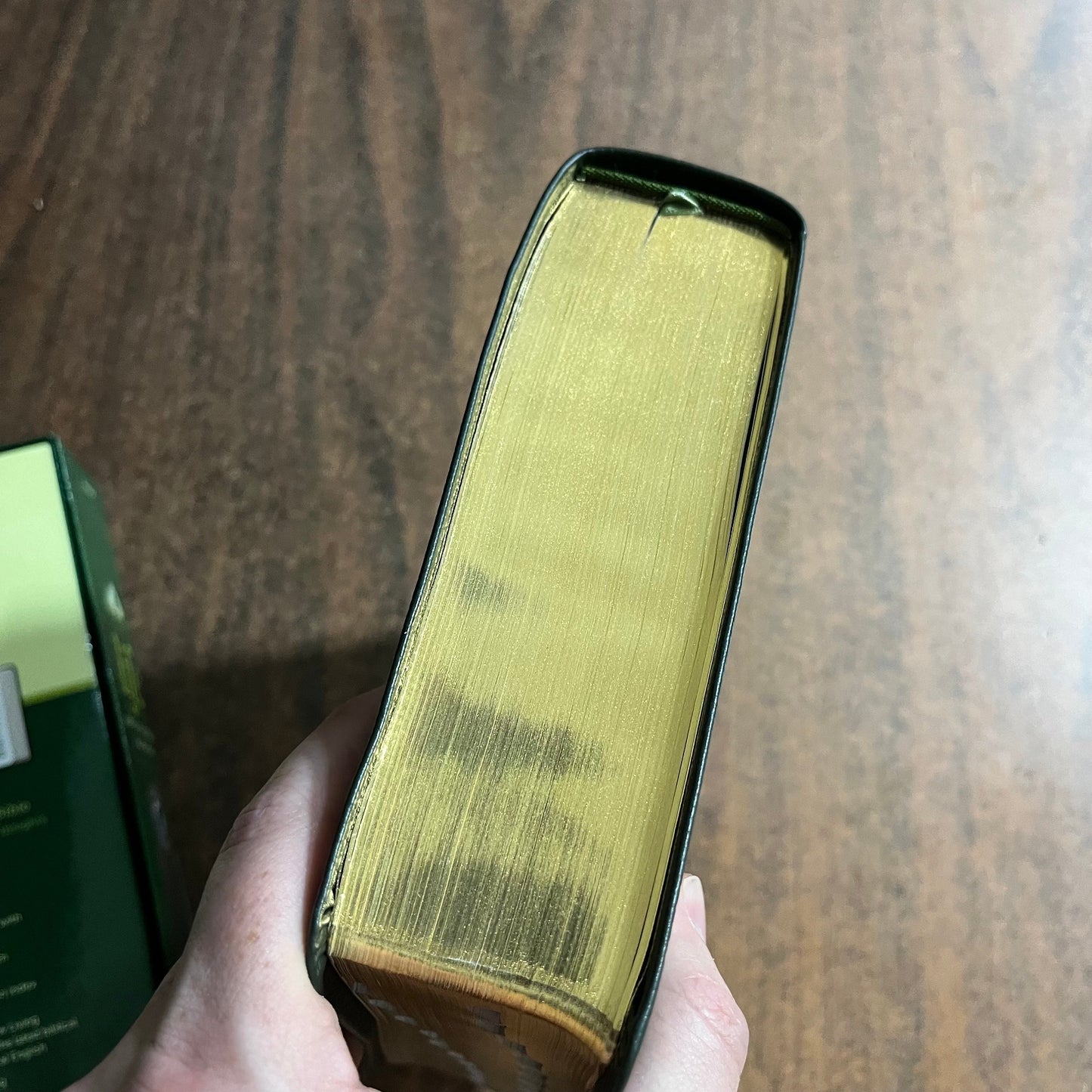 Personalized NLT Life Application Study Bible Thumb Indexed - Olive Green Genuine Leather - Custom Imprinted with a name ISBN 9781496479013