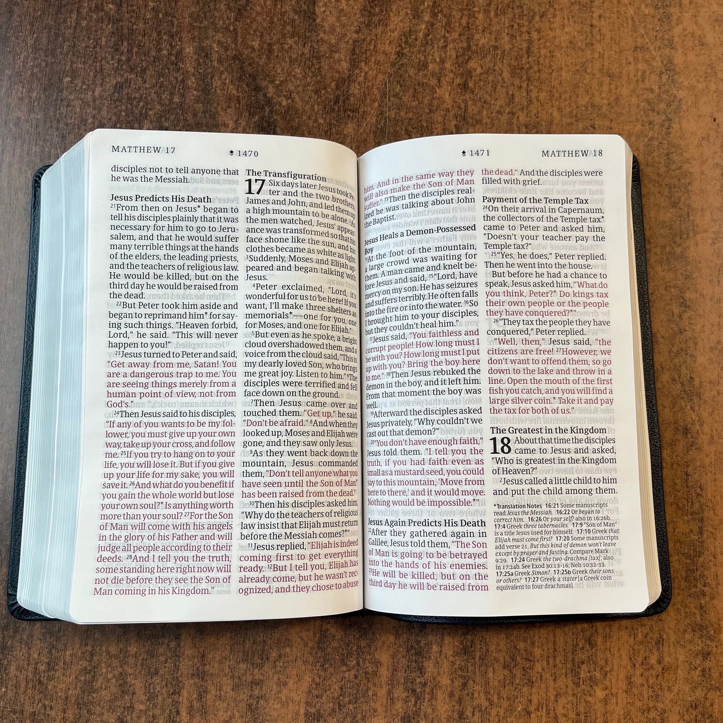 Personalized NLT Personal Size Giant Print Bible - Navy Blue Genuine Leather - Custom Imprinted with name engraved, 9781496474247