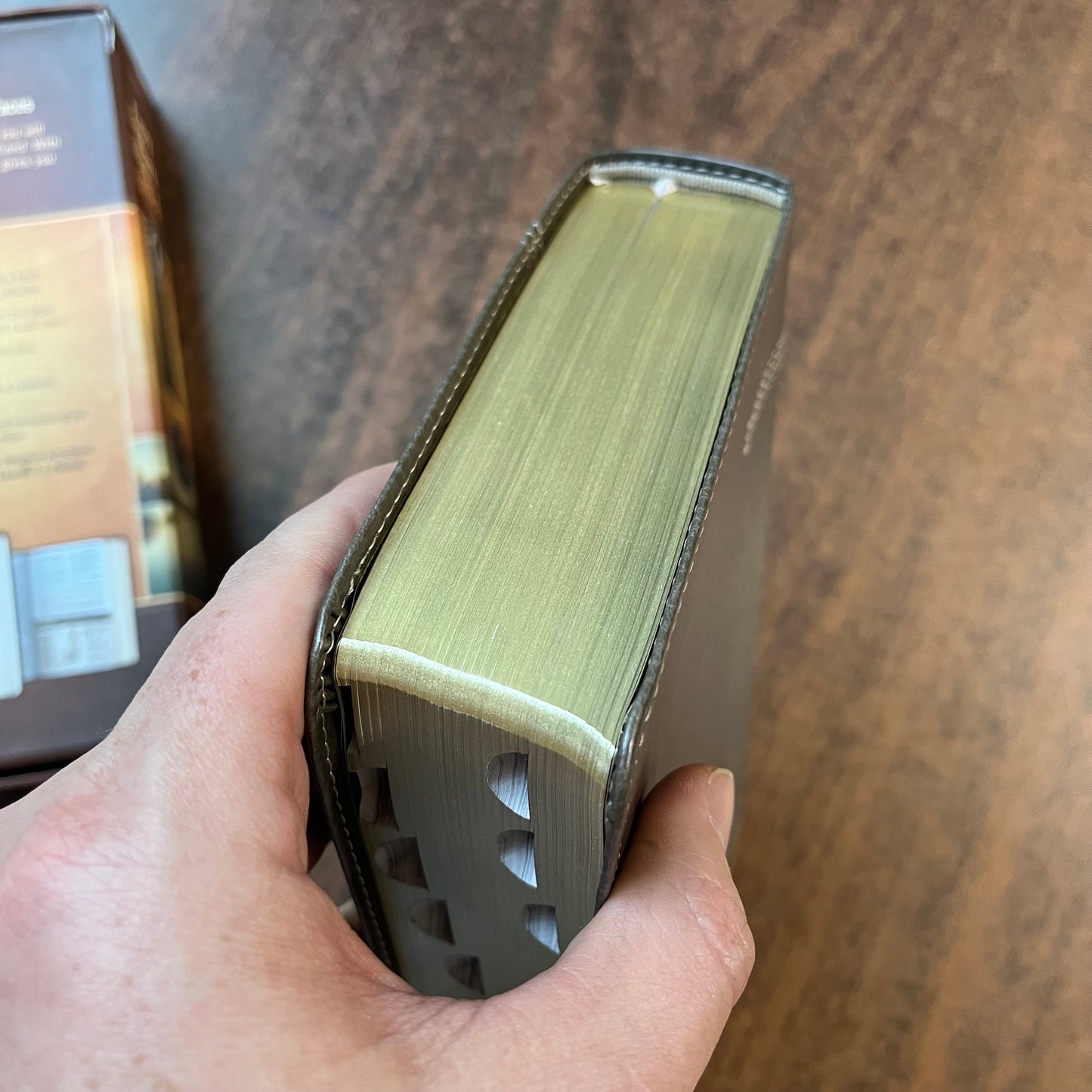 Personalized NIV Every Mans Devotional Bible Thumb Indexed - Granite LeatherLike - Custom Imprinted, name engraved bible, ISBN 9781496466310