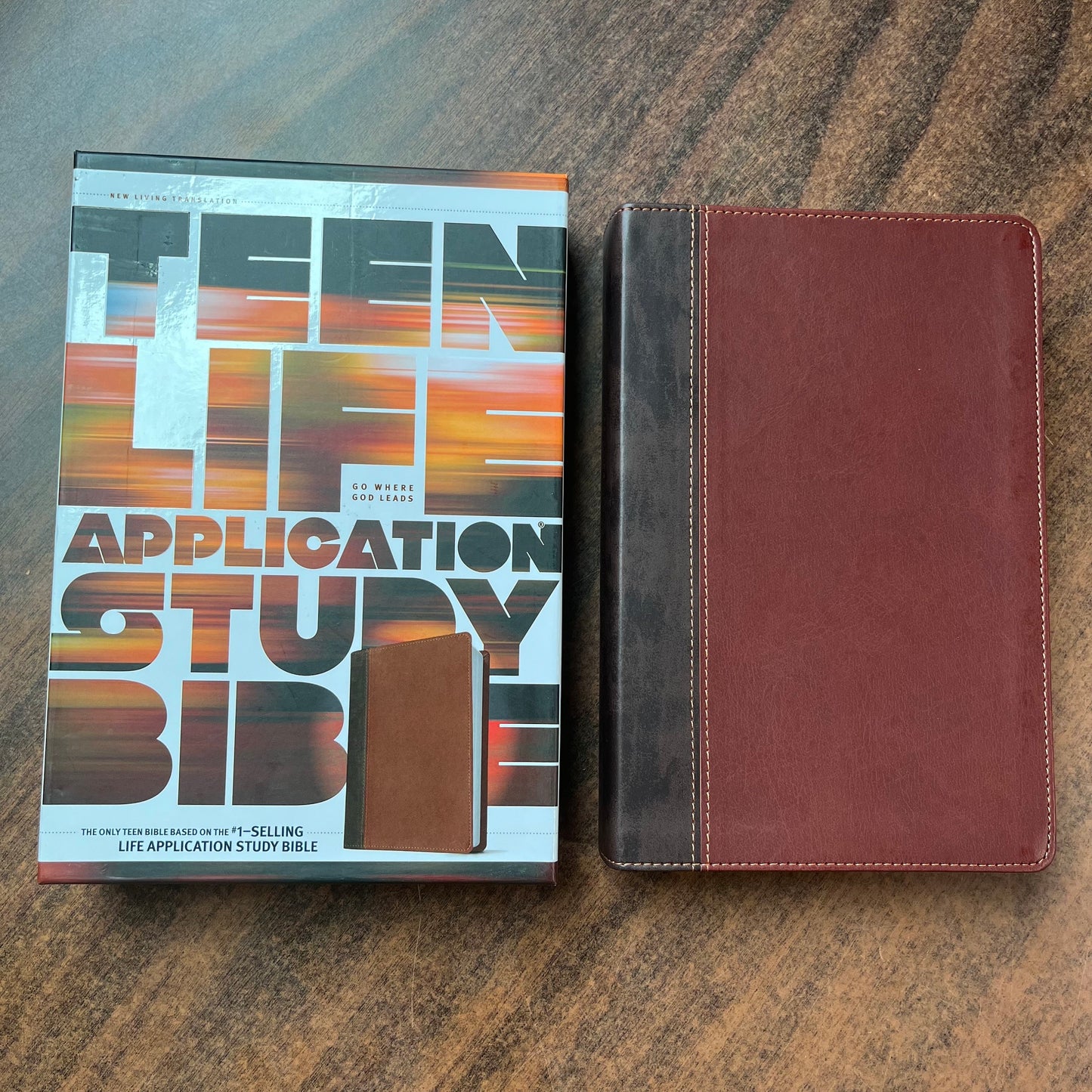 Personalized NLT Teen Life Application Study Bible , Brown / Rust LeatherLike, ISBN 9781496434326, Custom Imprinted with a name